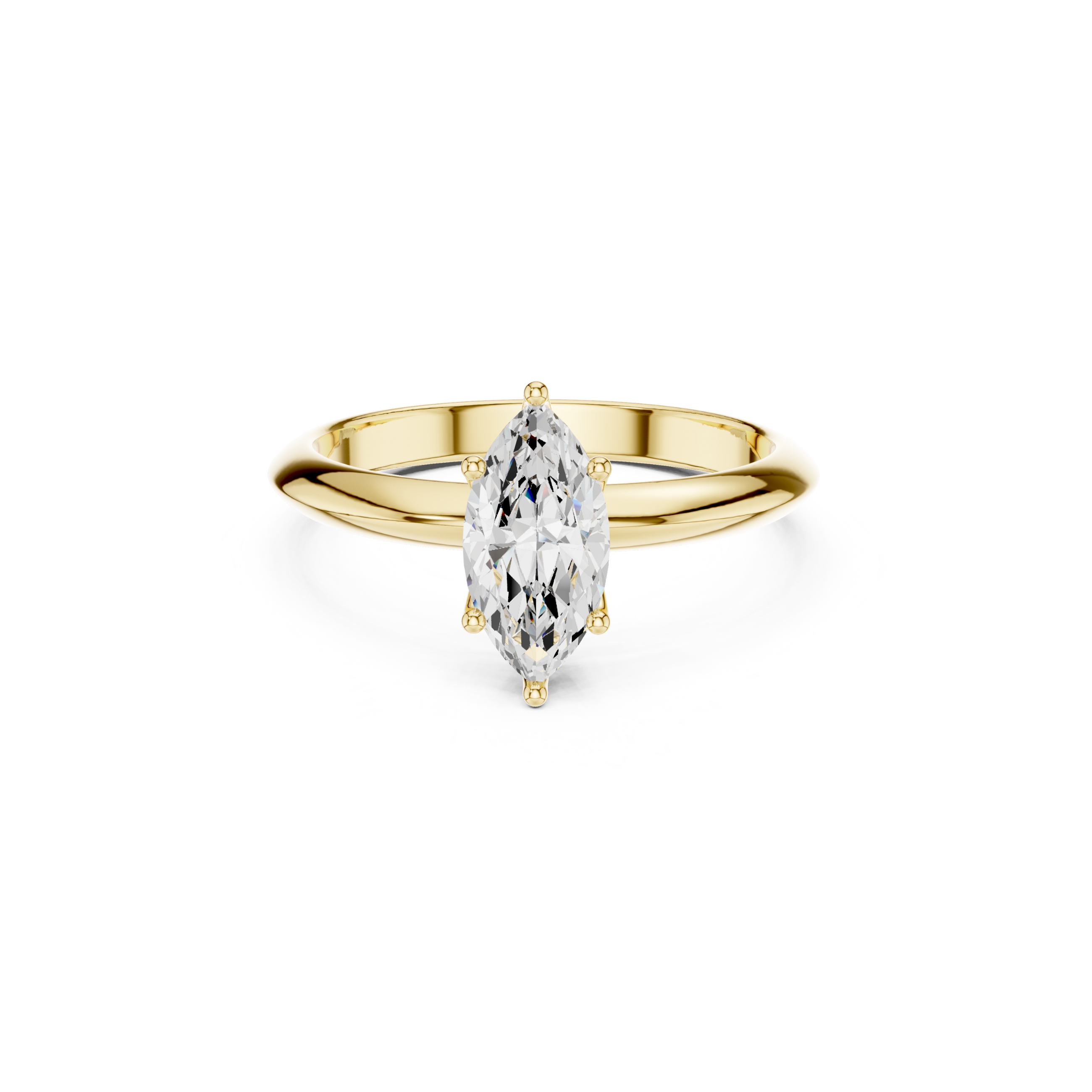 Marquise-Cut Solitaire Lab Grown Diamond Ring