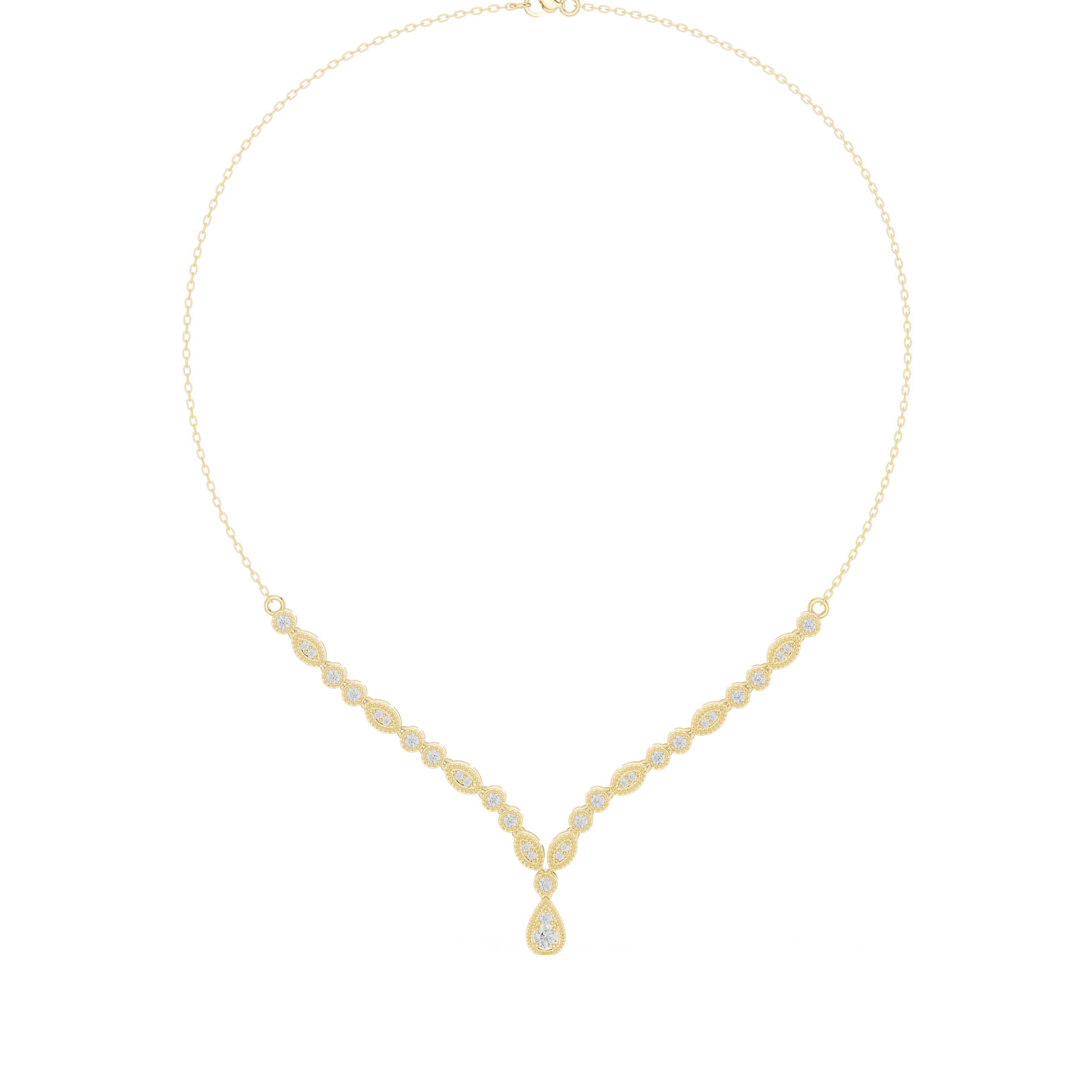 Elegant Lab Grown Diamond Drop Necklace
