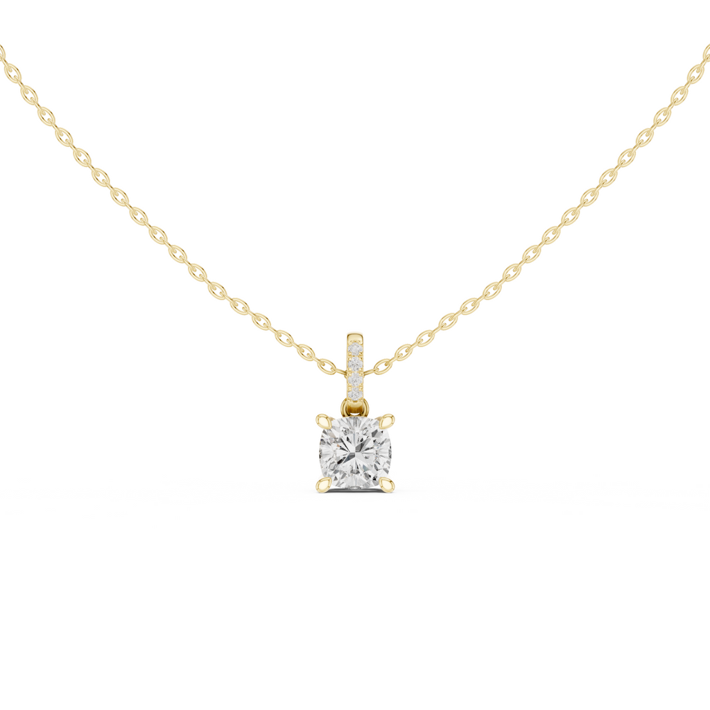 Cushion Cut Solitaire Diamond Pendant