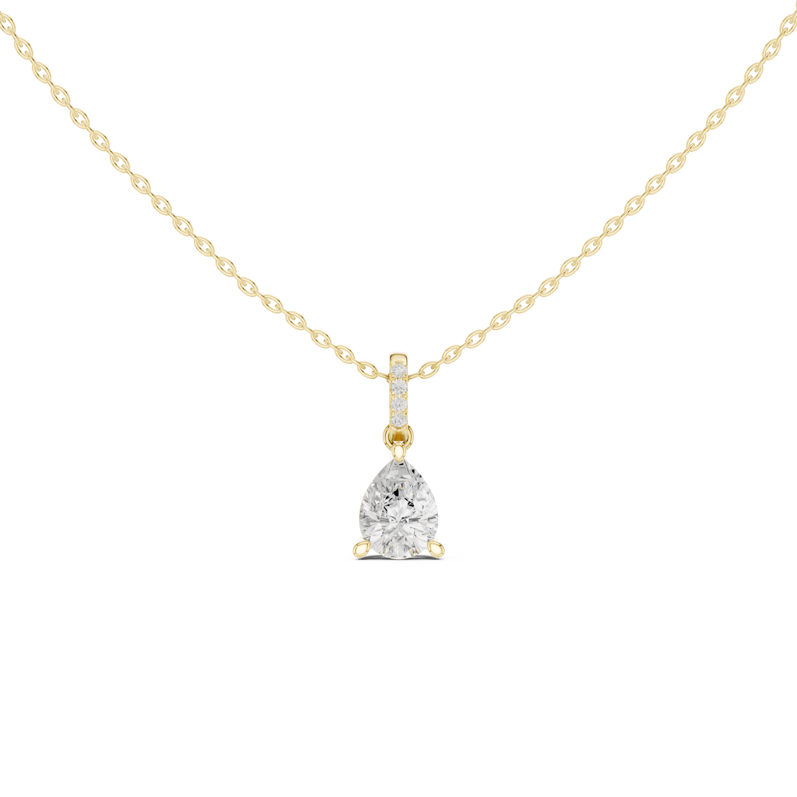 Pear Cut Solitaire Diamond Pendant