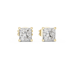 Classic Princess-Cut Diamond Solitaire Stud Earrings