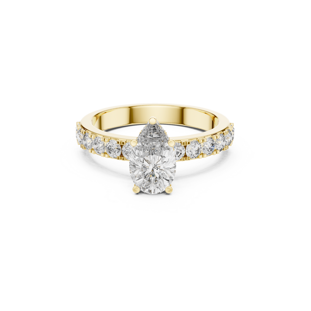 Pear Cut Solitaire Lab Grown Diamond Ring
