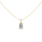 Emerald Cut Solitaire Diamond Pendant