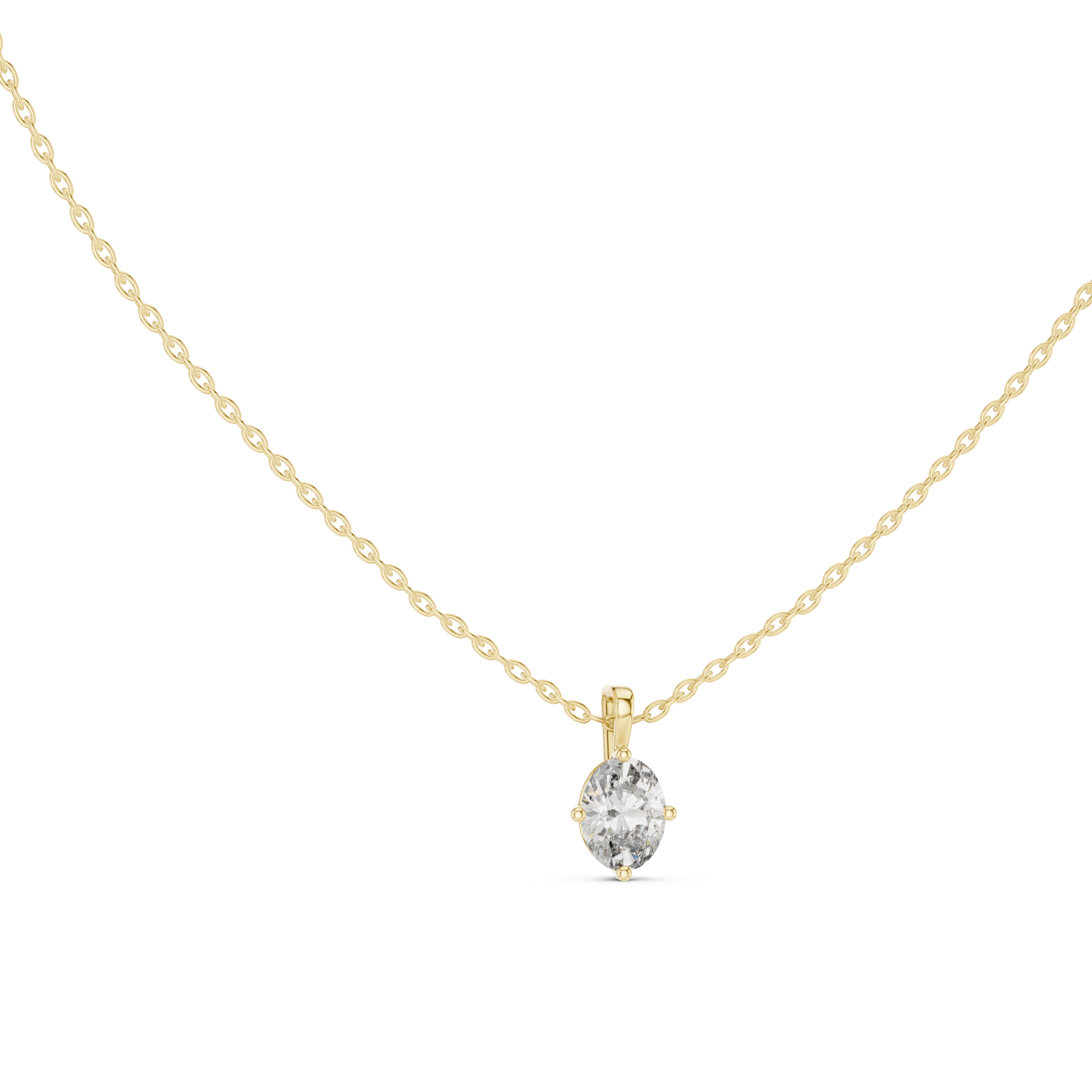 Oval Cut Solitaire Lab Grown Diamond Pendant