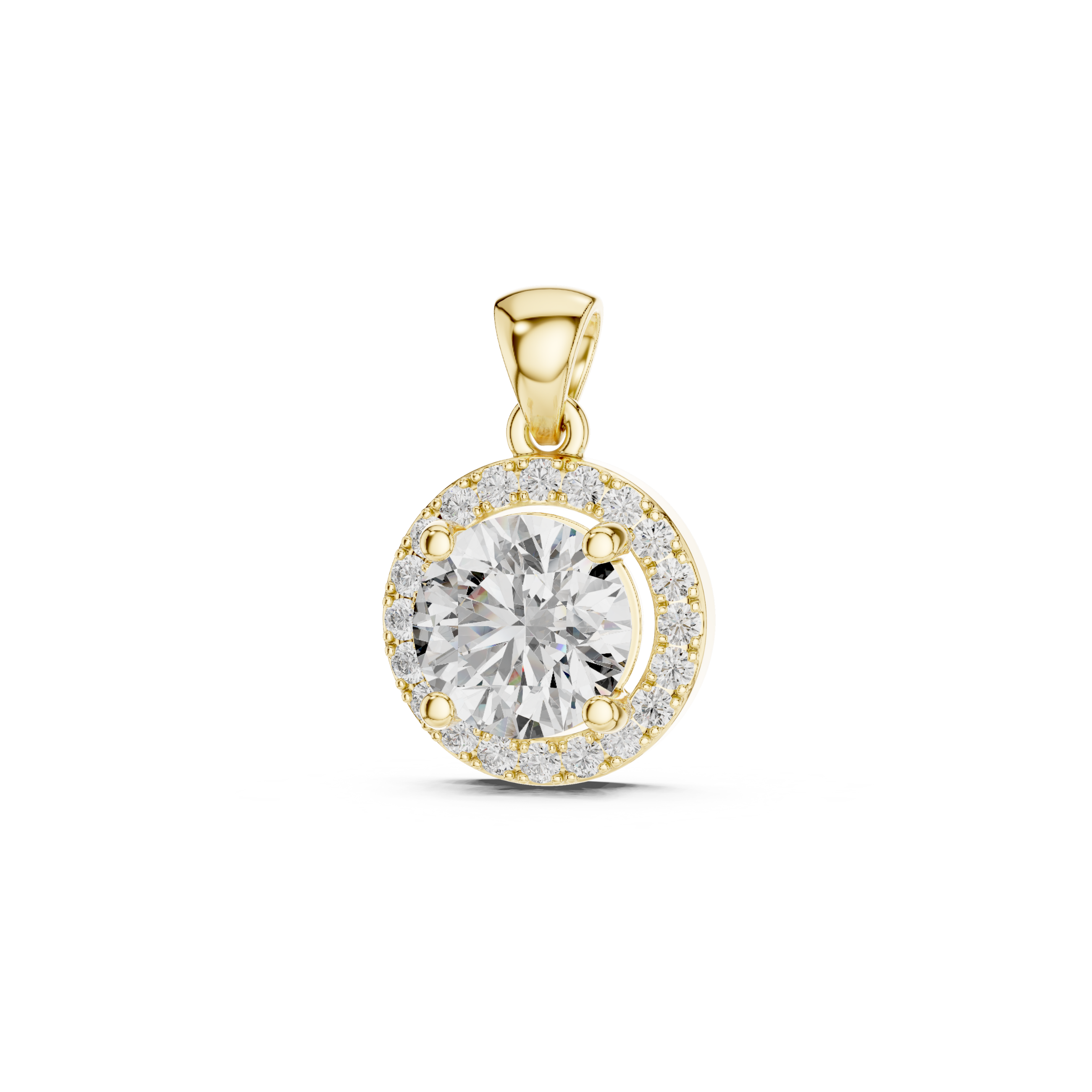 Round Halo Lab Grown Diamond  Pendant