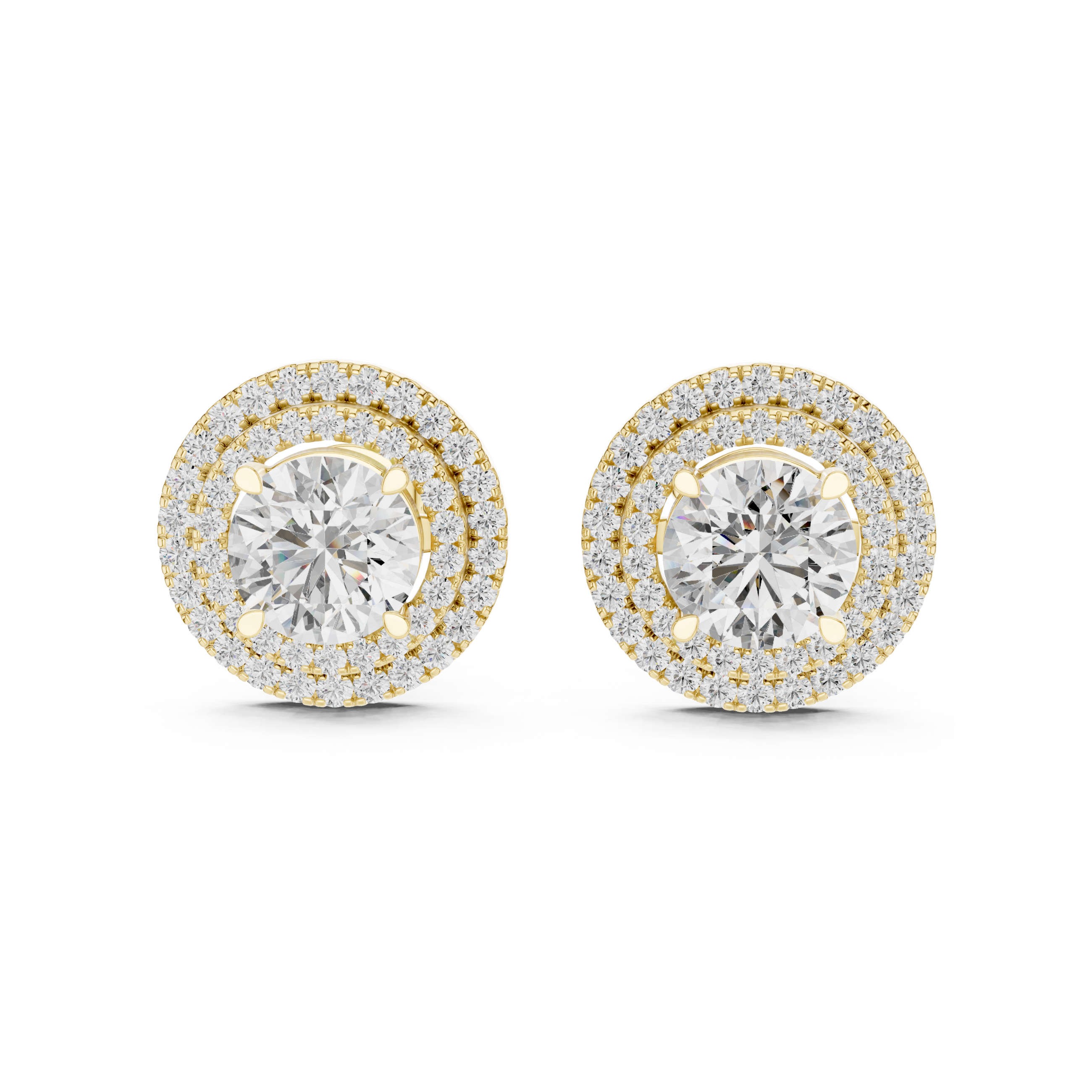 Double Halo Lab Grown Diamond Stud Earrings