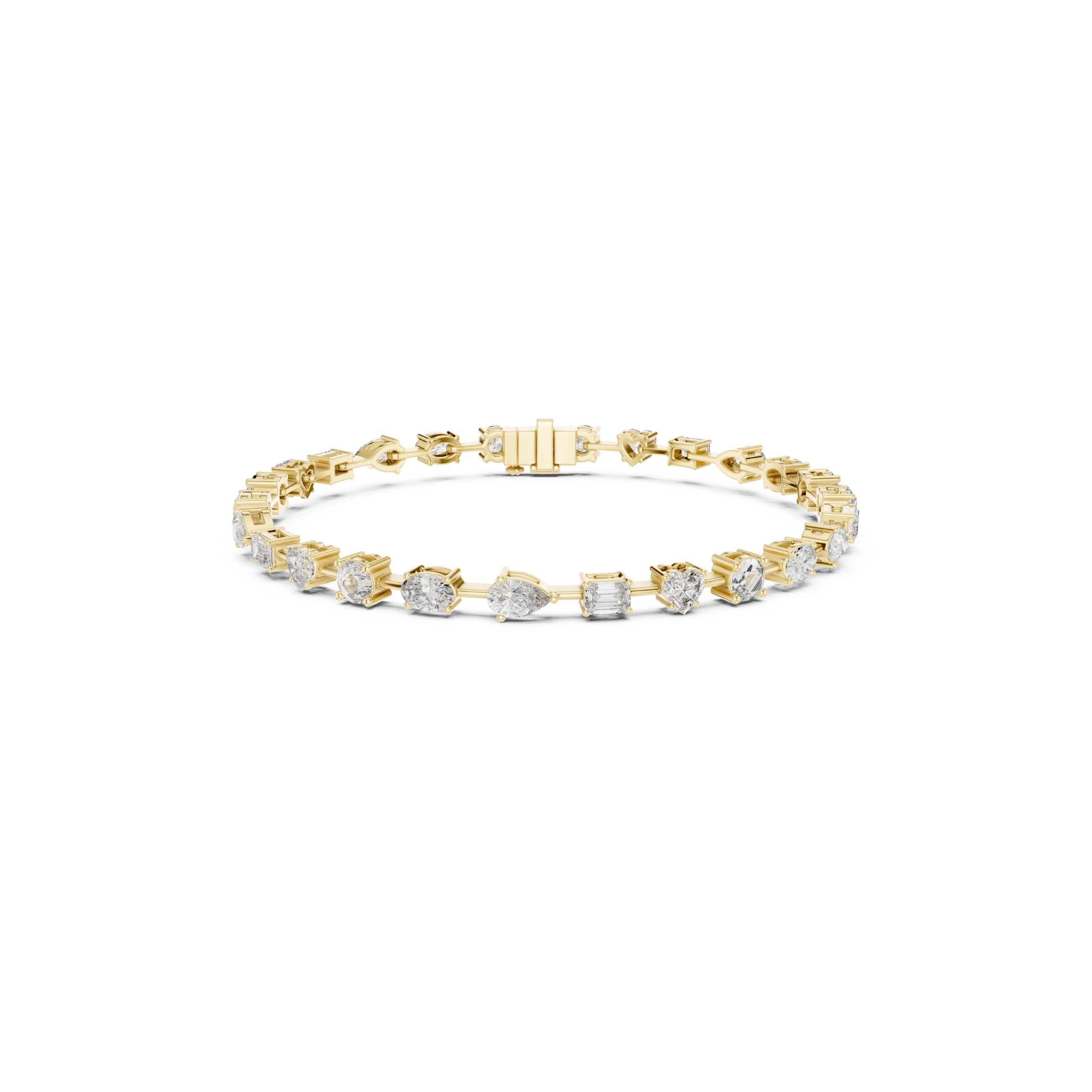Multi-Shape Lab Grown Diamond Tennis Bracelet.