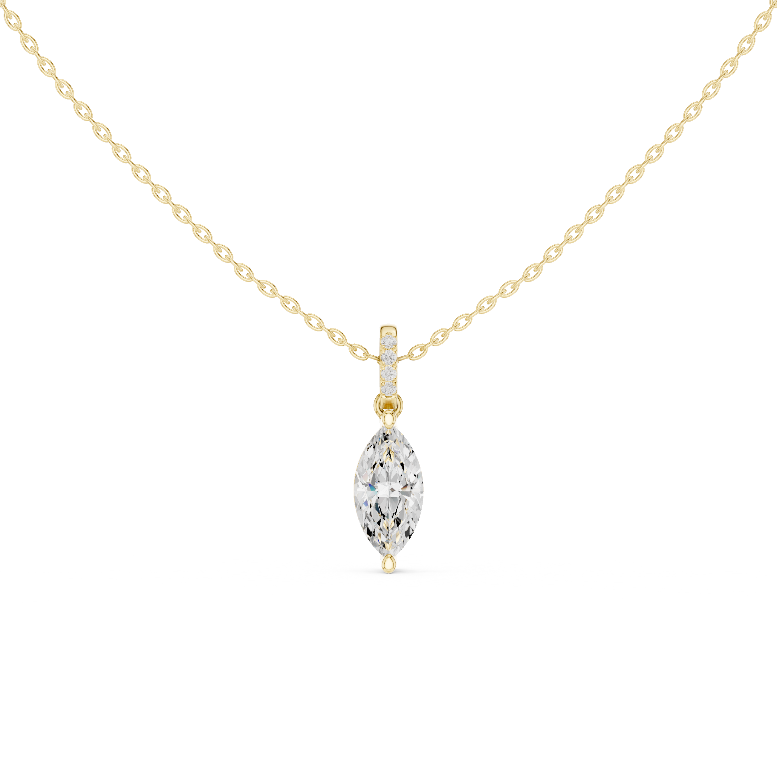Marquise Cut Solitaire Diamond Pendant
