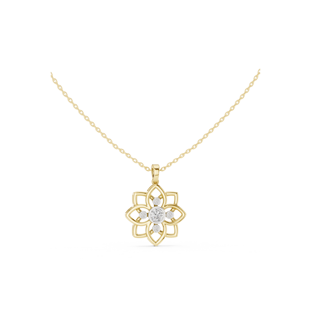 Floral Lab Grown Diamond Pendant