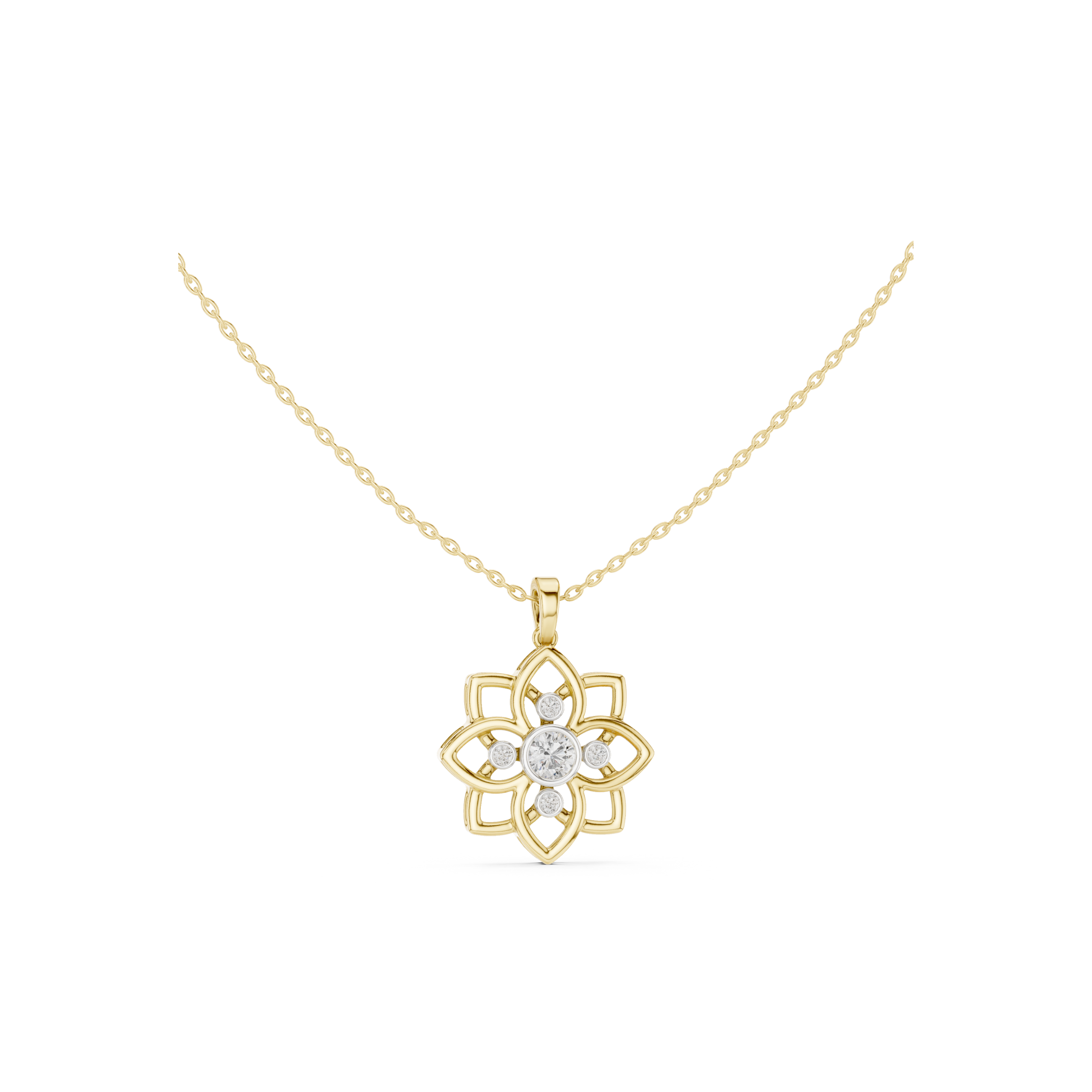 Floral Lab Grown Diamond Pendant