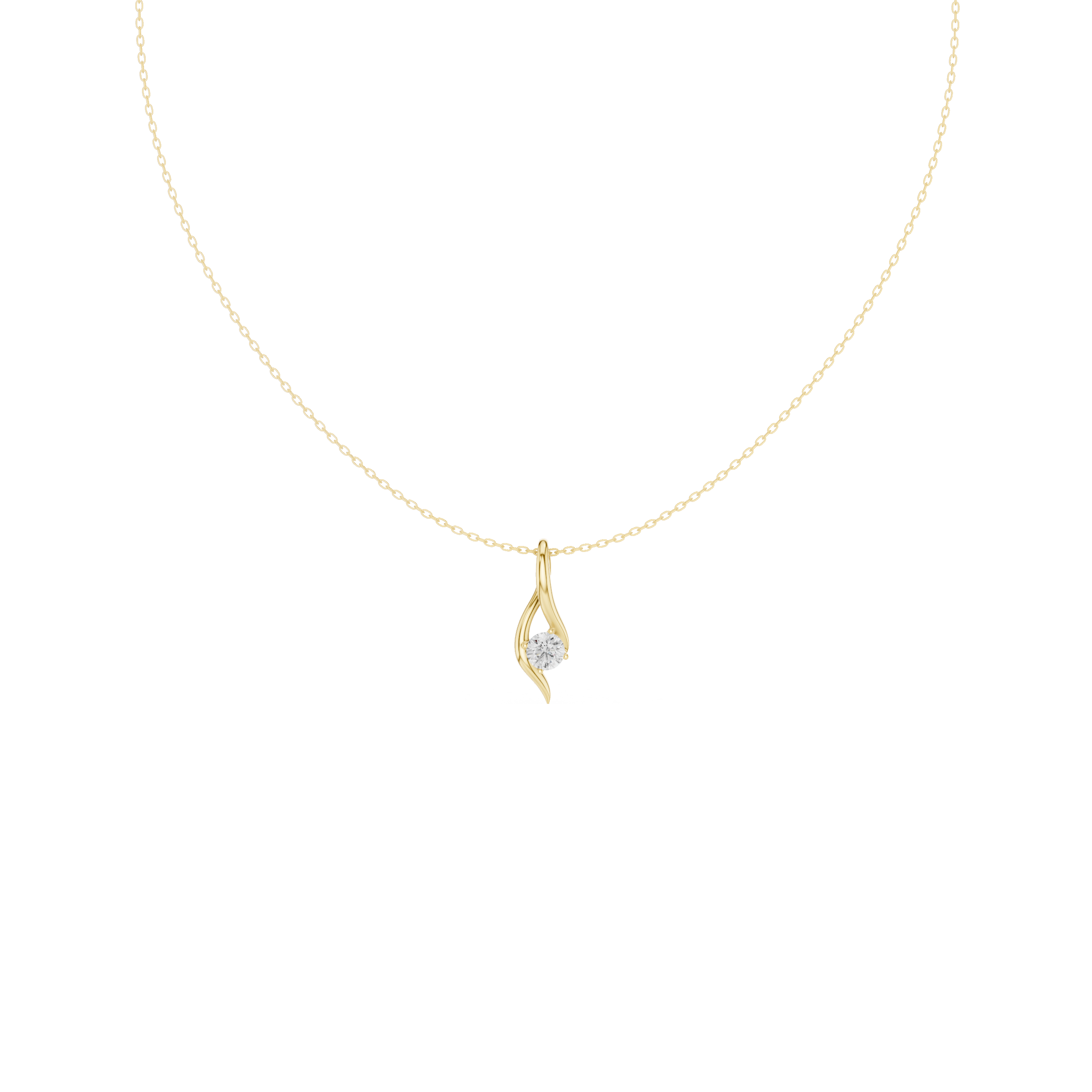 Curved Lab Grown Diamond Pandent