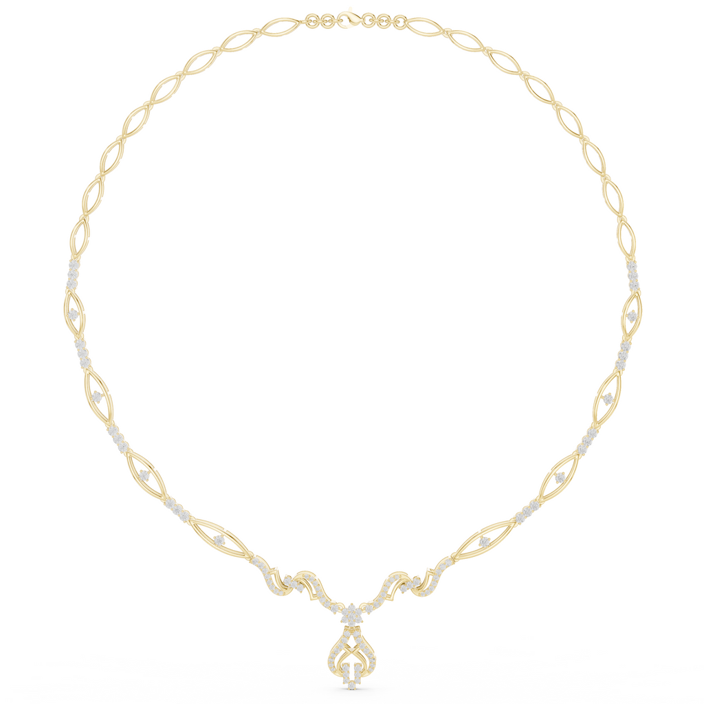 Intricate Vine Design Lab Grown Diamond Necklace