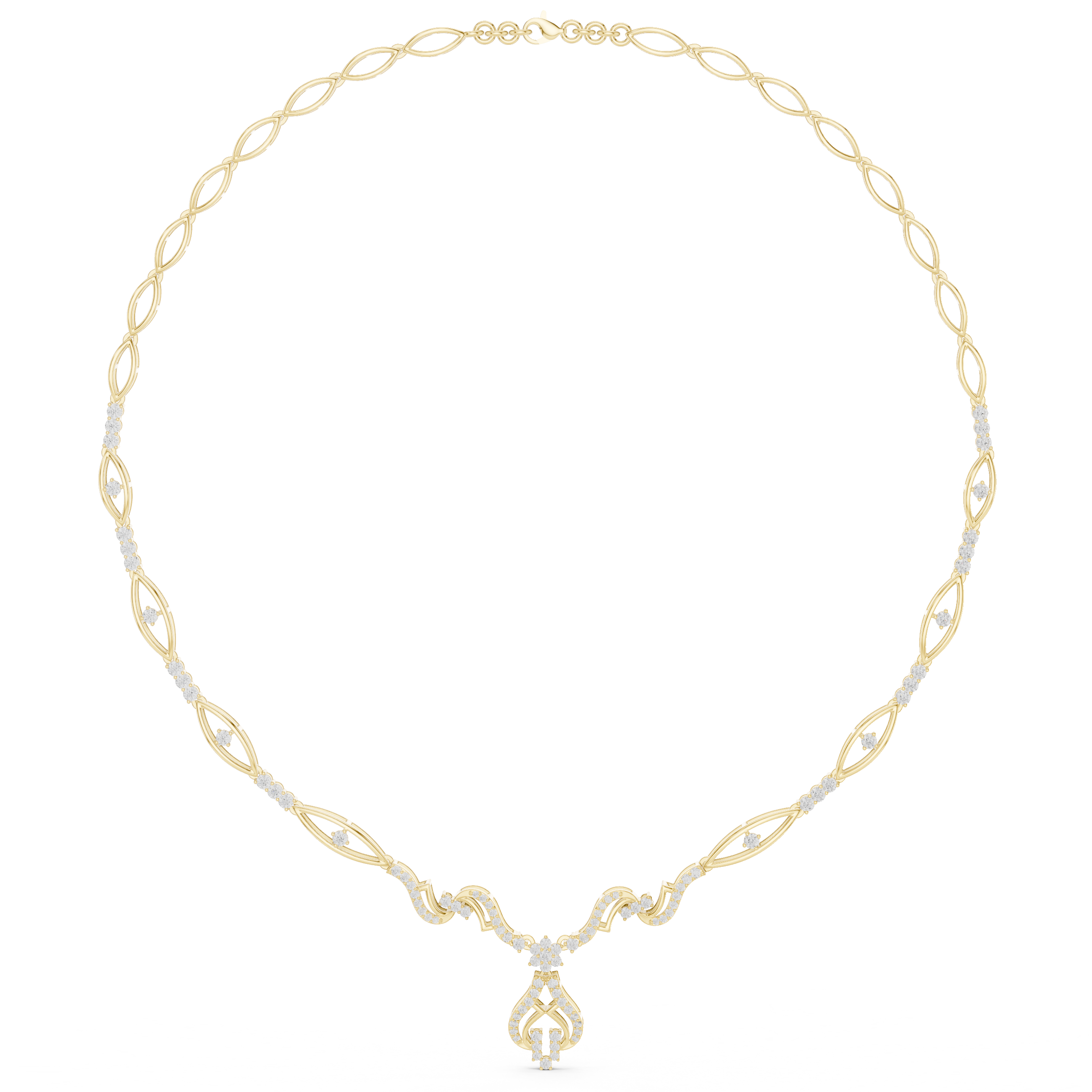 Intricate Vine Design Lab Grown Diamond Necklace