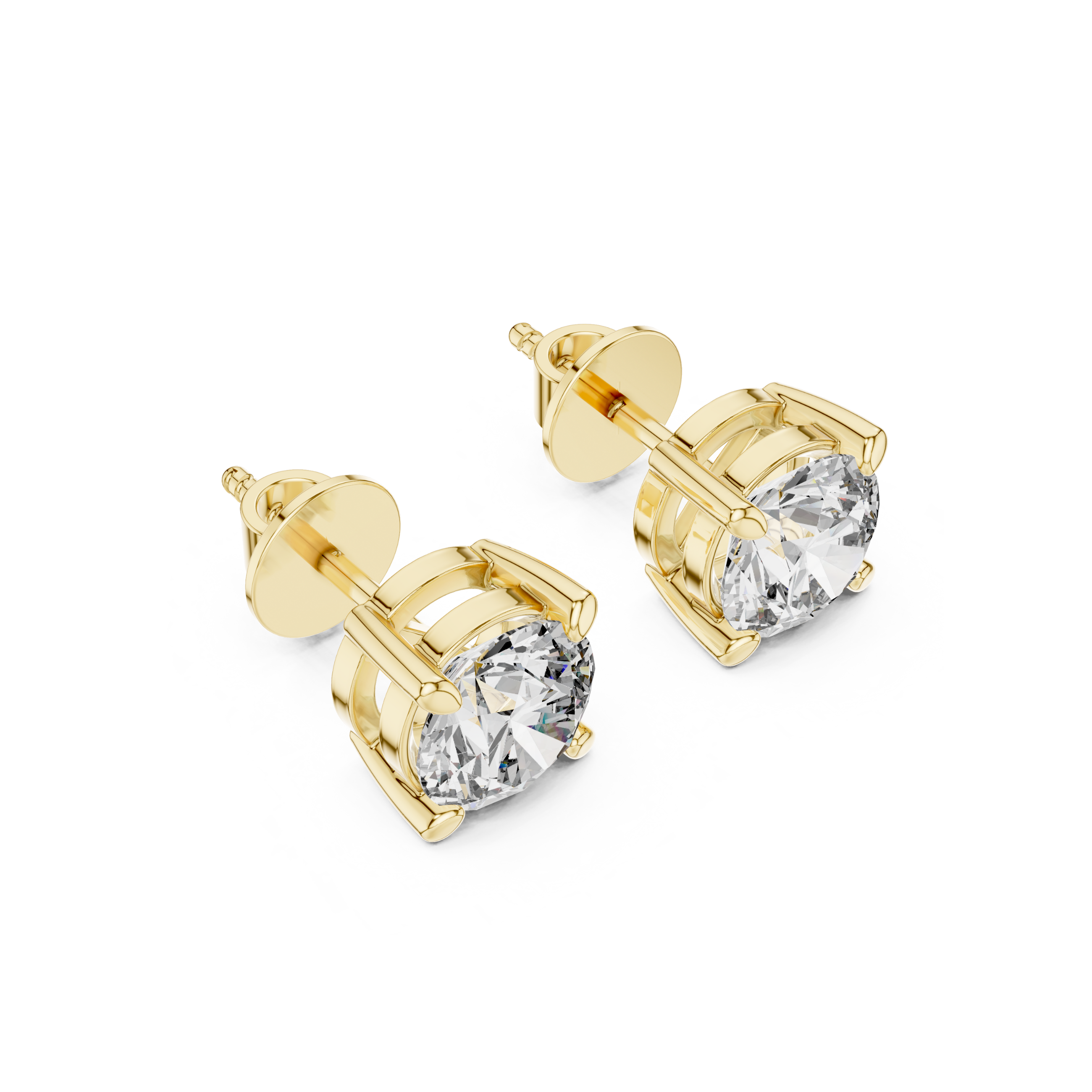 Classic Round Solitaire Diamond Stud