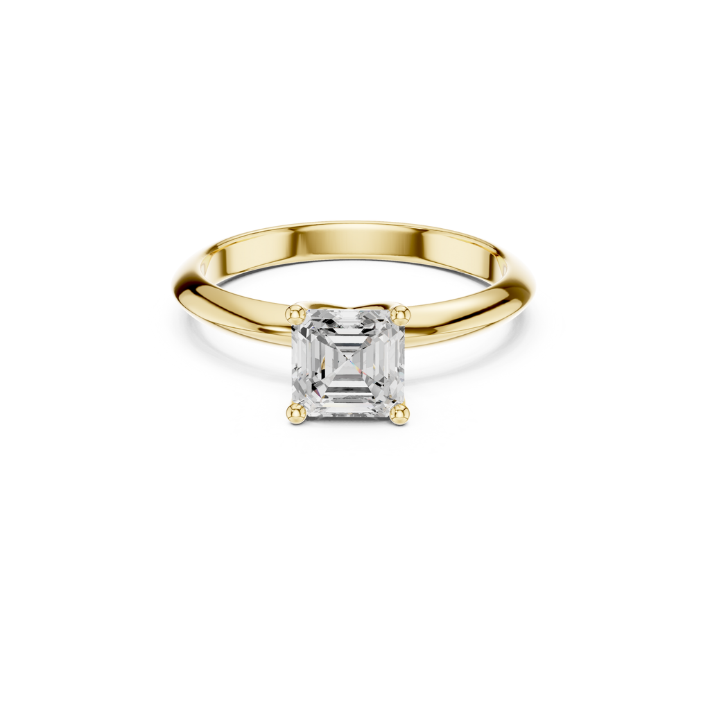 Asscher Cut Solitaire Lab Grown Diamond Ring