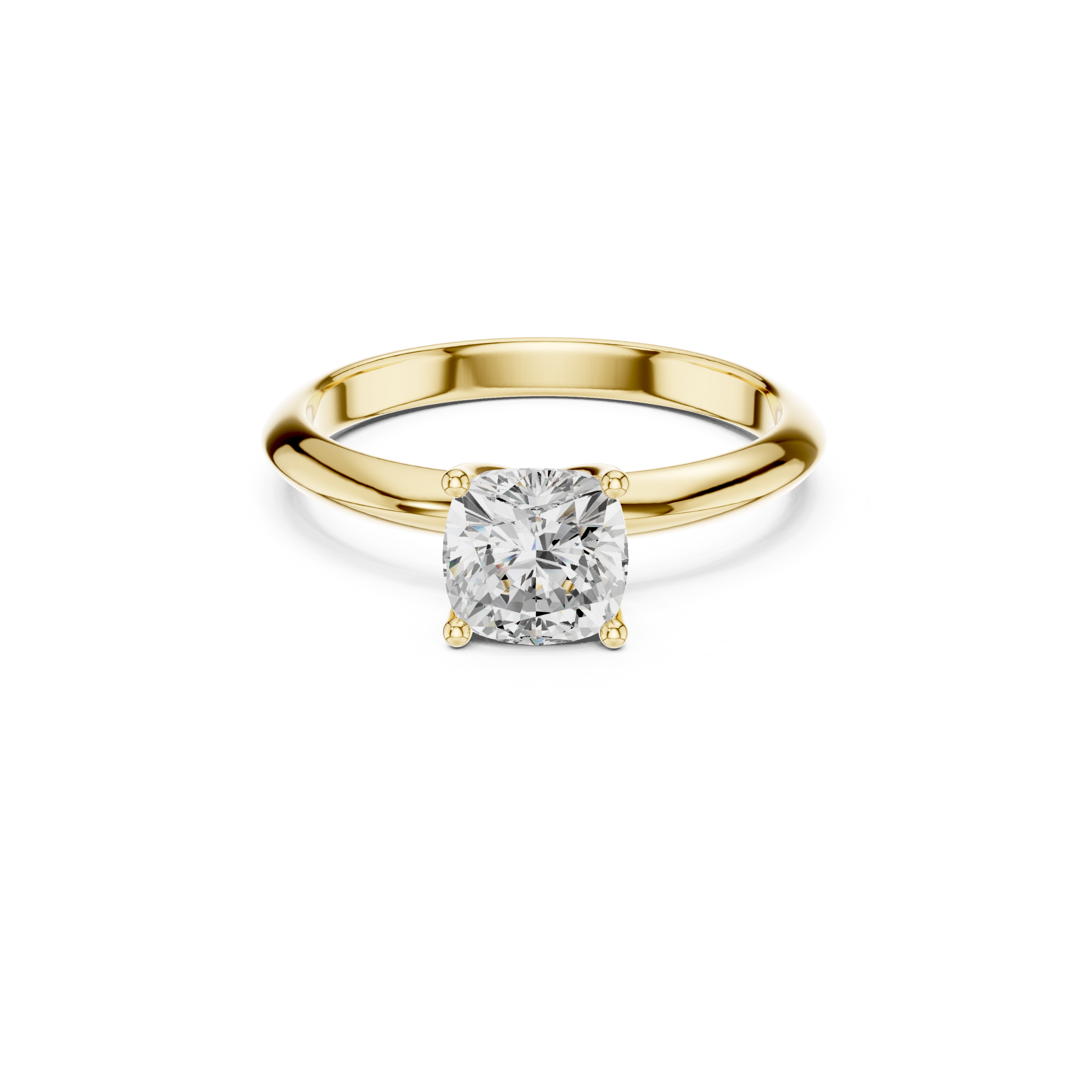 Cushion-Cut Solitaire Lab Grown Diamond Ring