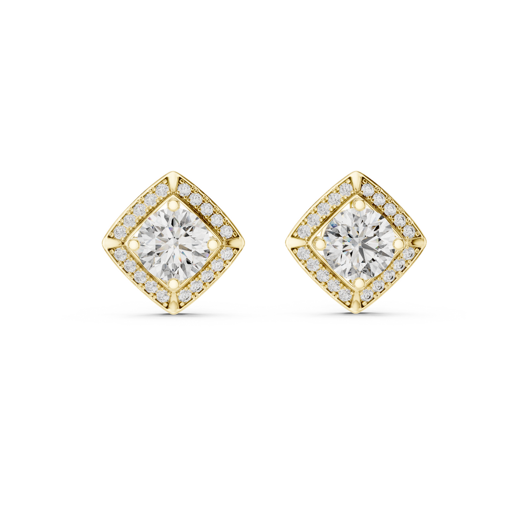 Cushion Halo Lab Grown Diamond Stud