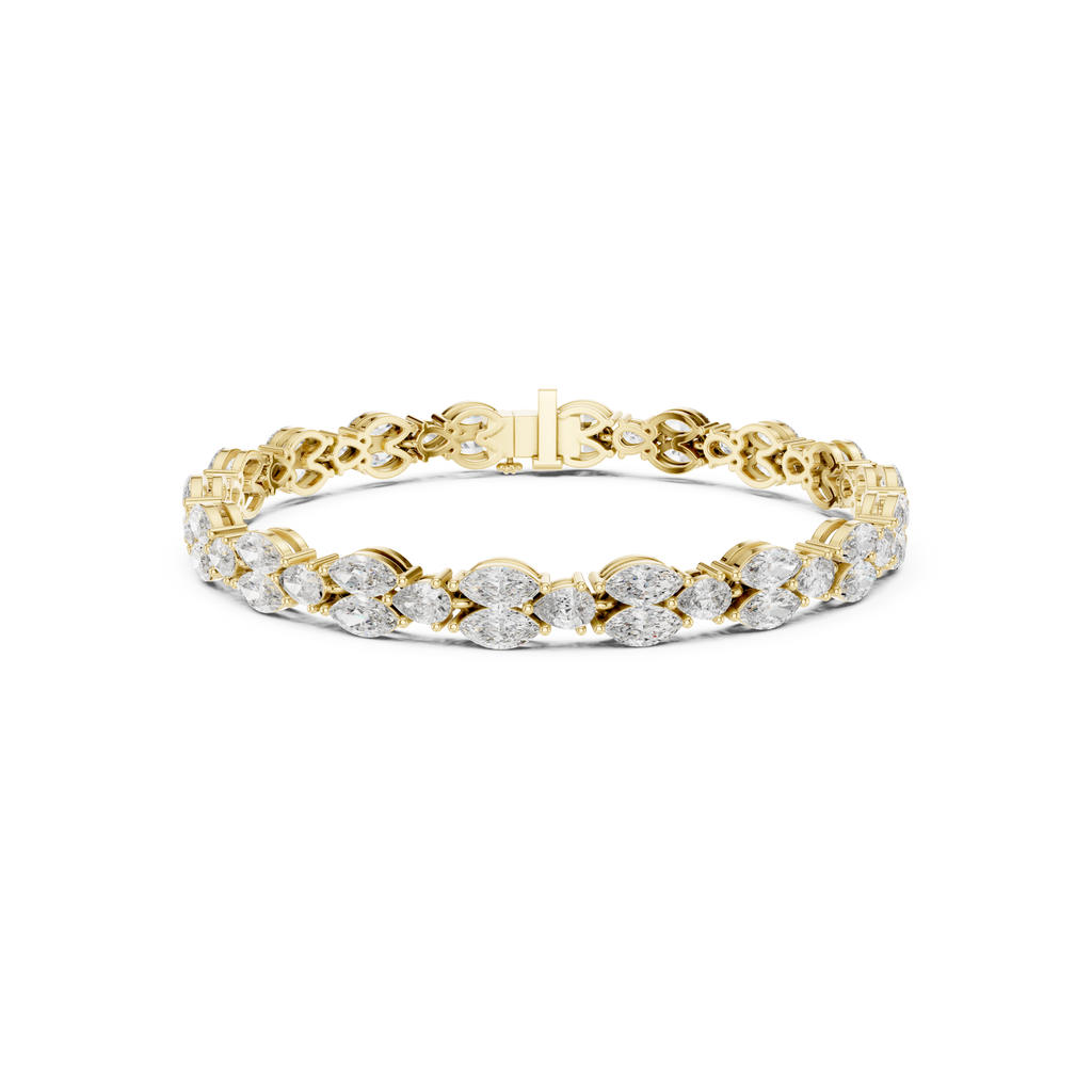 Pear-Cut Lab Grown Diamond Tennis Bracelet