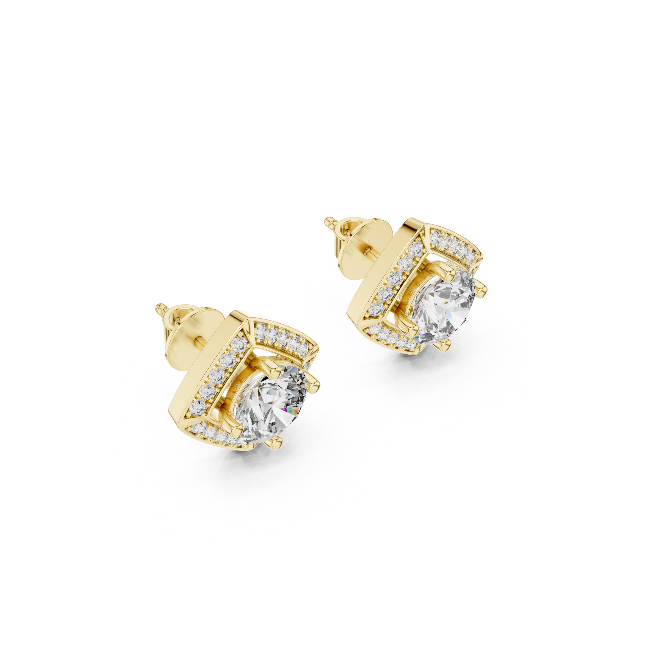 Cushion Halo Lab Grown Diamond Stud