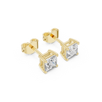 Classic Princess-Cut Diamond Solitaire Stud Earrings