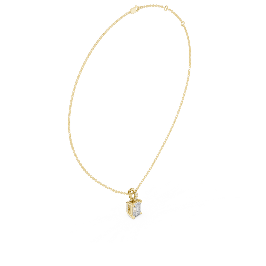 Emerald Cut Solitaire Diamond Pendant