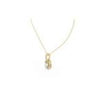 Emerald Cut Diamond Halo Pendant