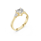 Heart-Cut Three-Stone Diamond Ring