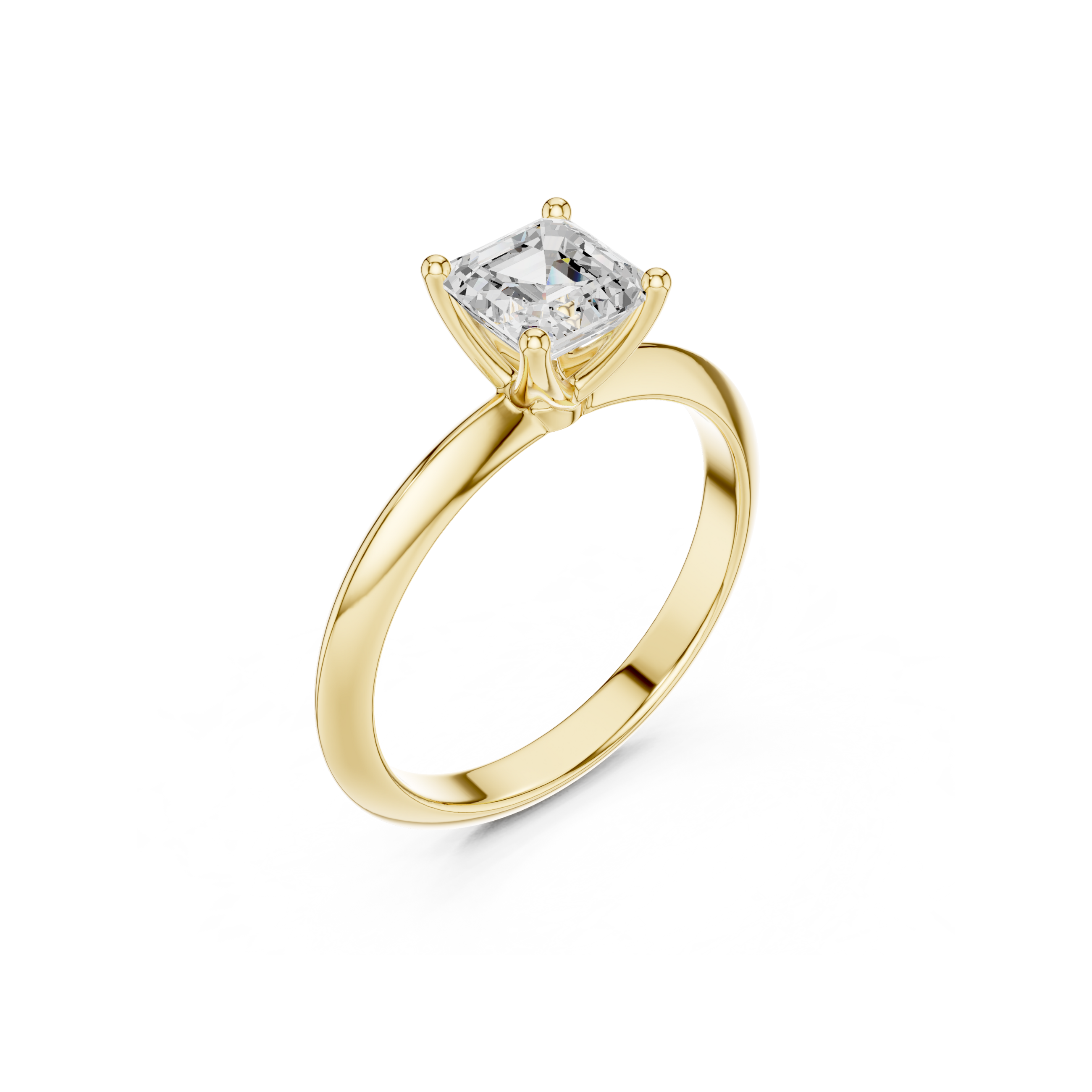 Asscher Cut Solitaire Lab Grown Diamond Ring