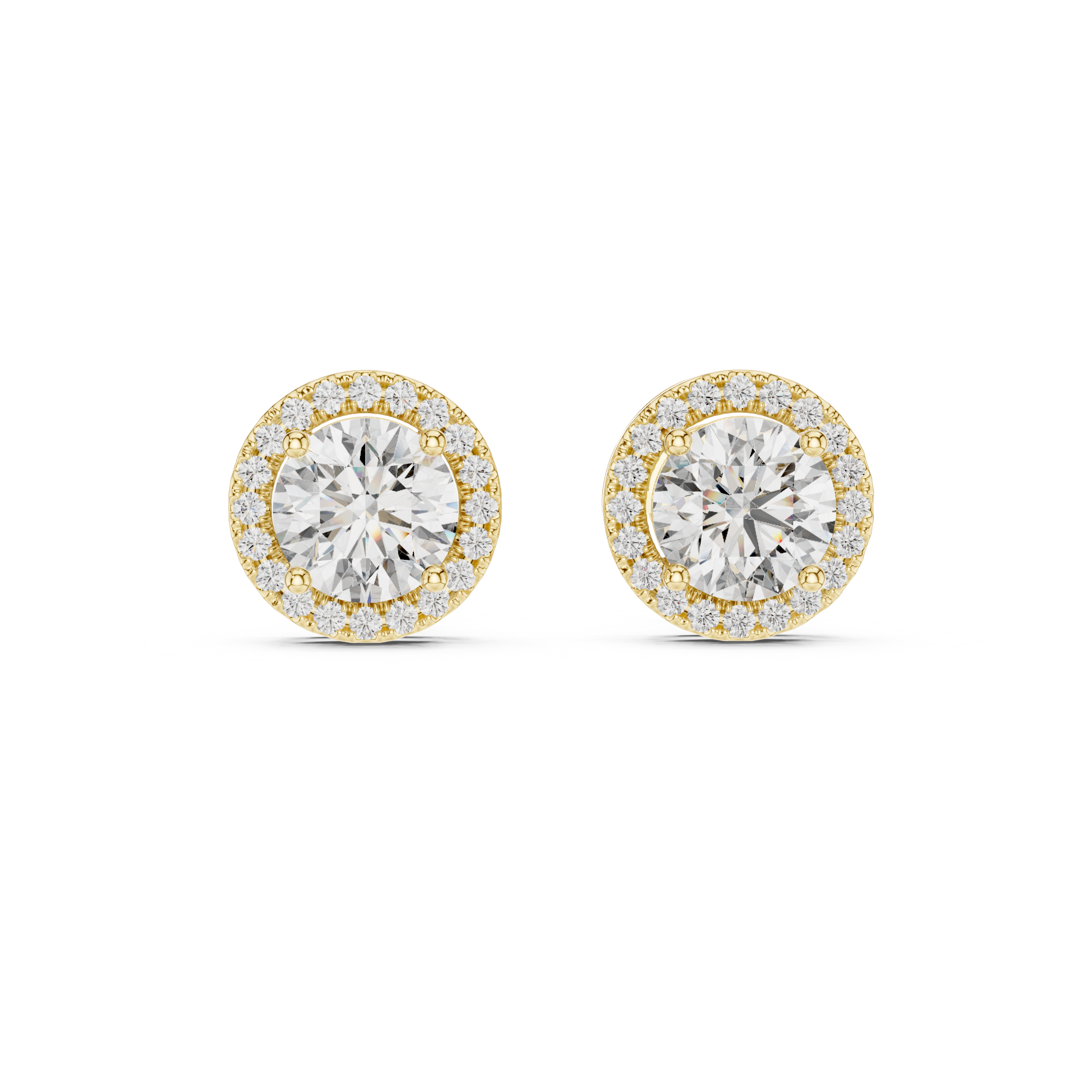 Round Halo Lab Grown Diamond Stud