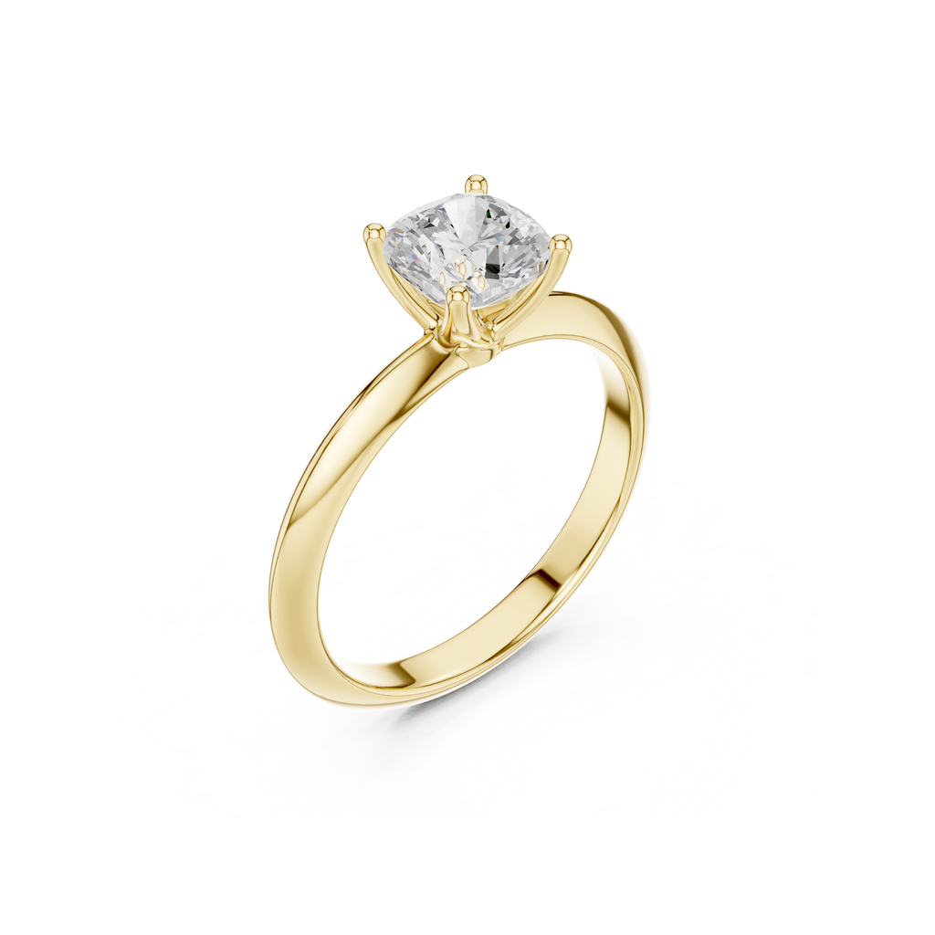 Cushion-Cut Solitaire Lab Grown Diamond Ring