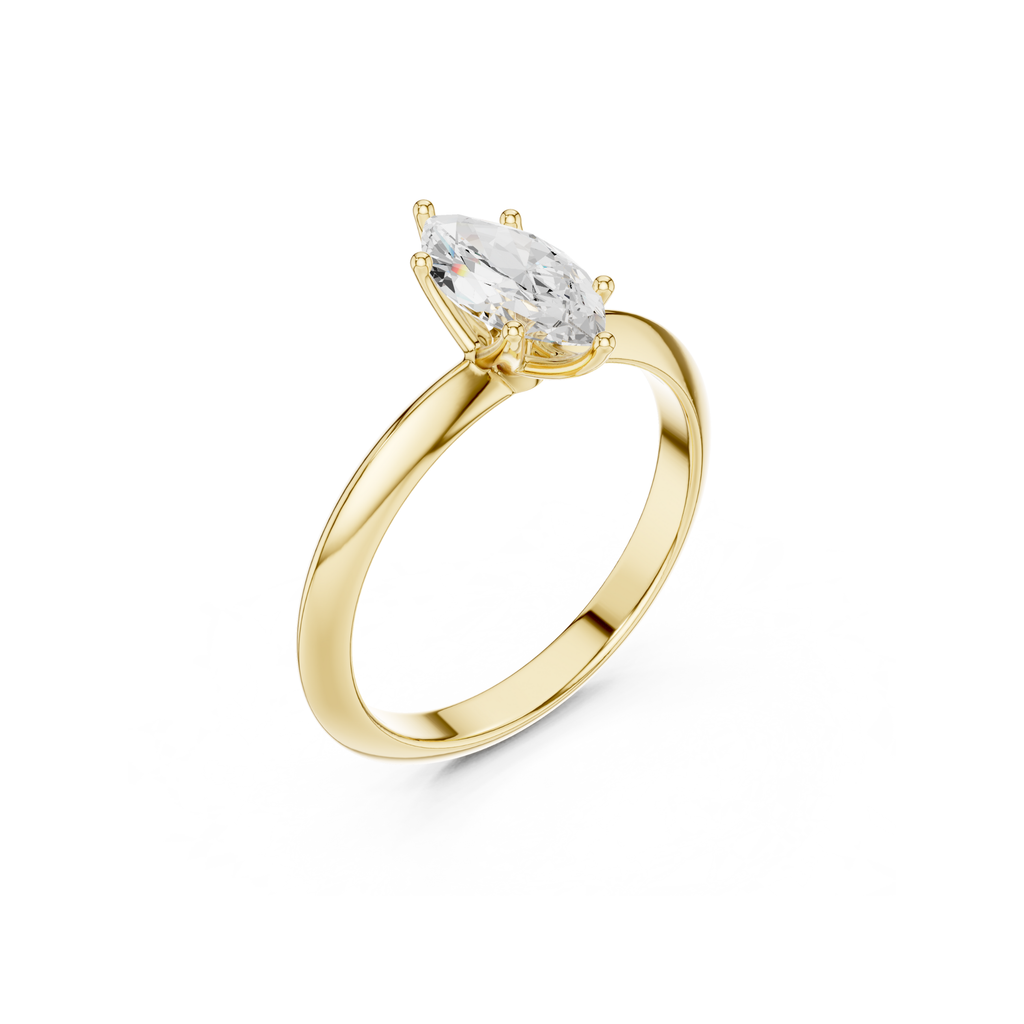 Marquise-Cut Solitaire Lab Grown Diamond Ring