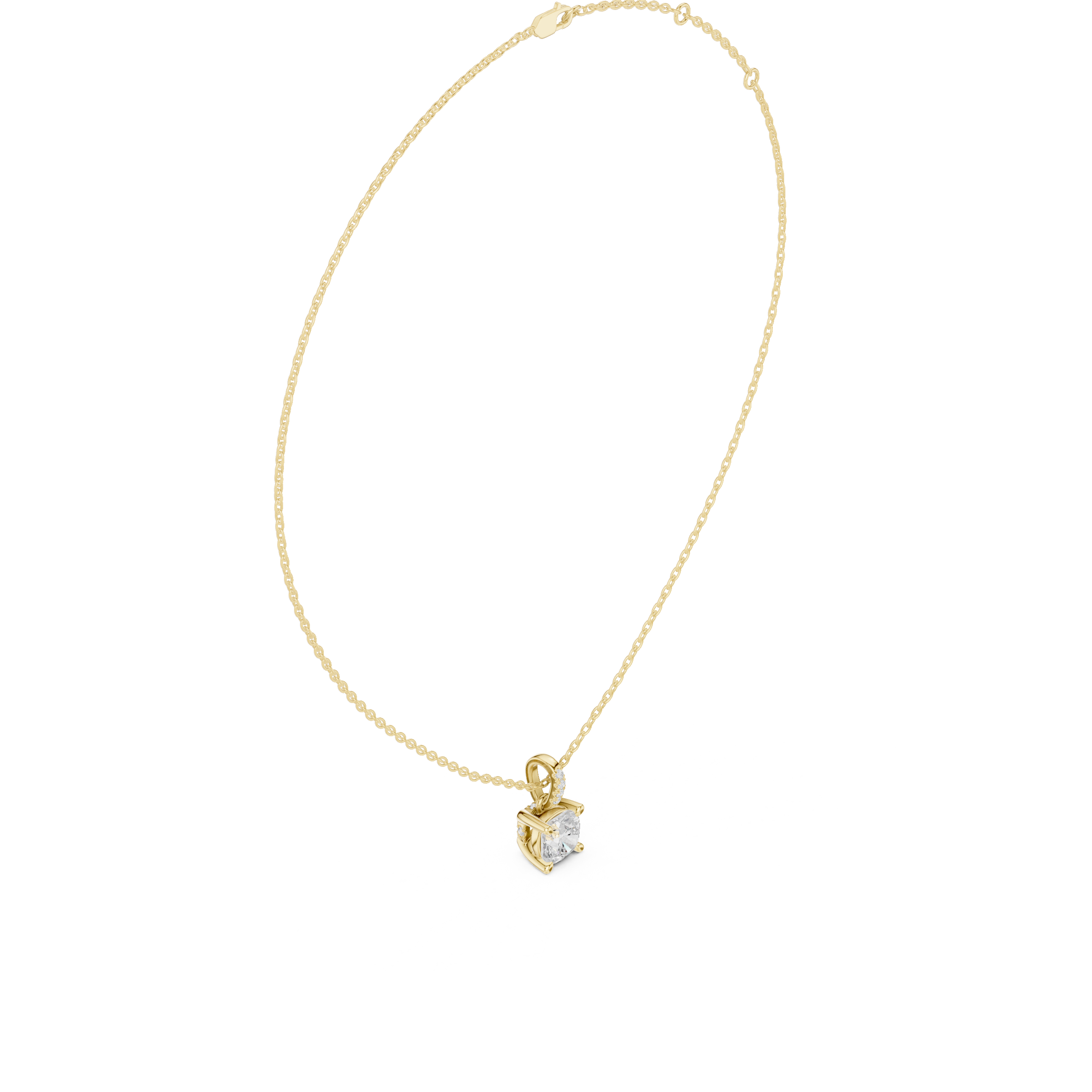 Cushion Cut Solitaire Diamond Pendant