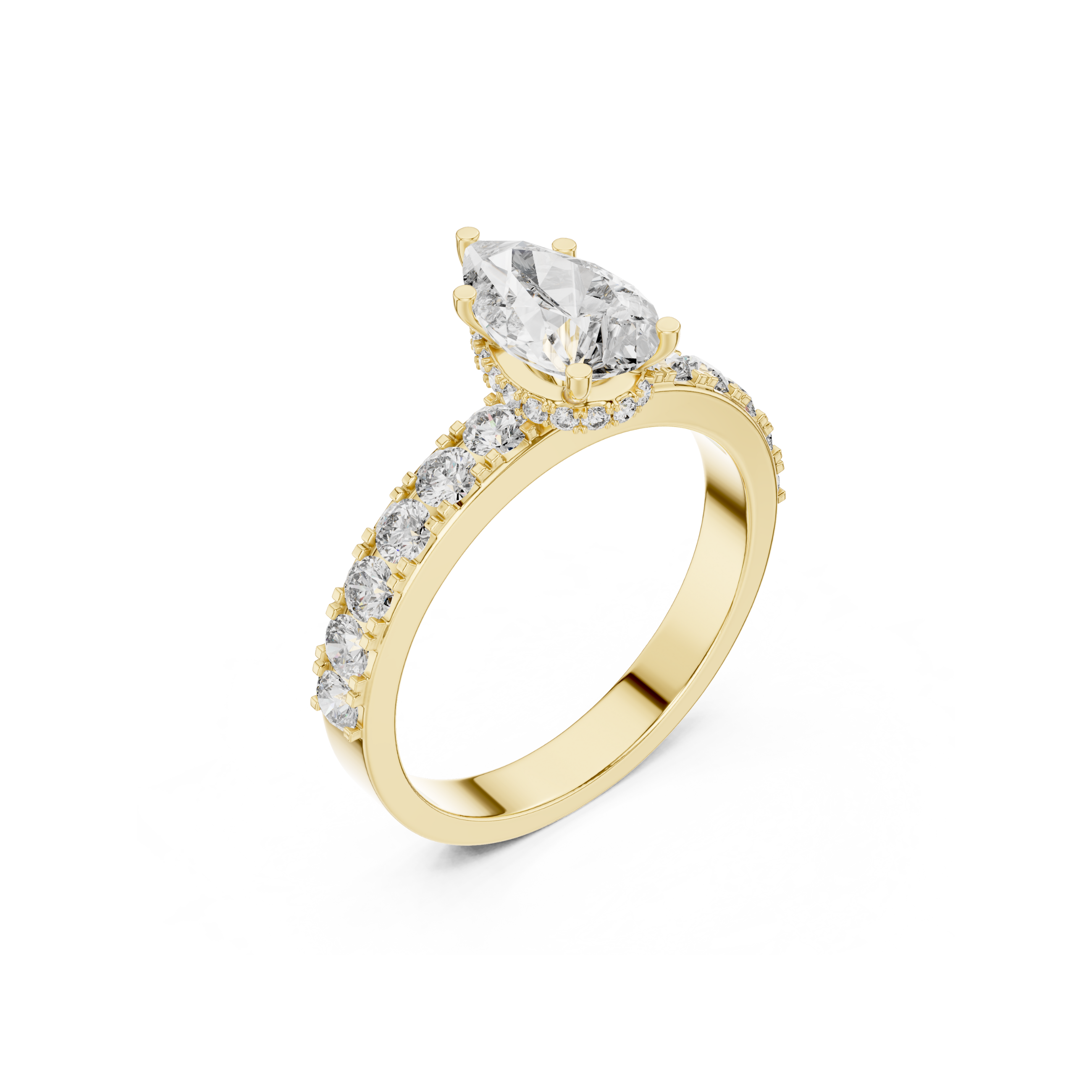 Pear Cut Solitaire Lab Grown Diamond Ring