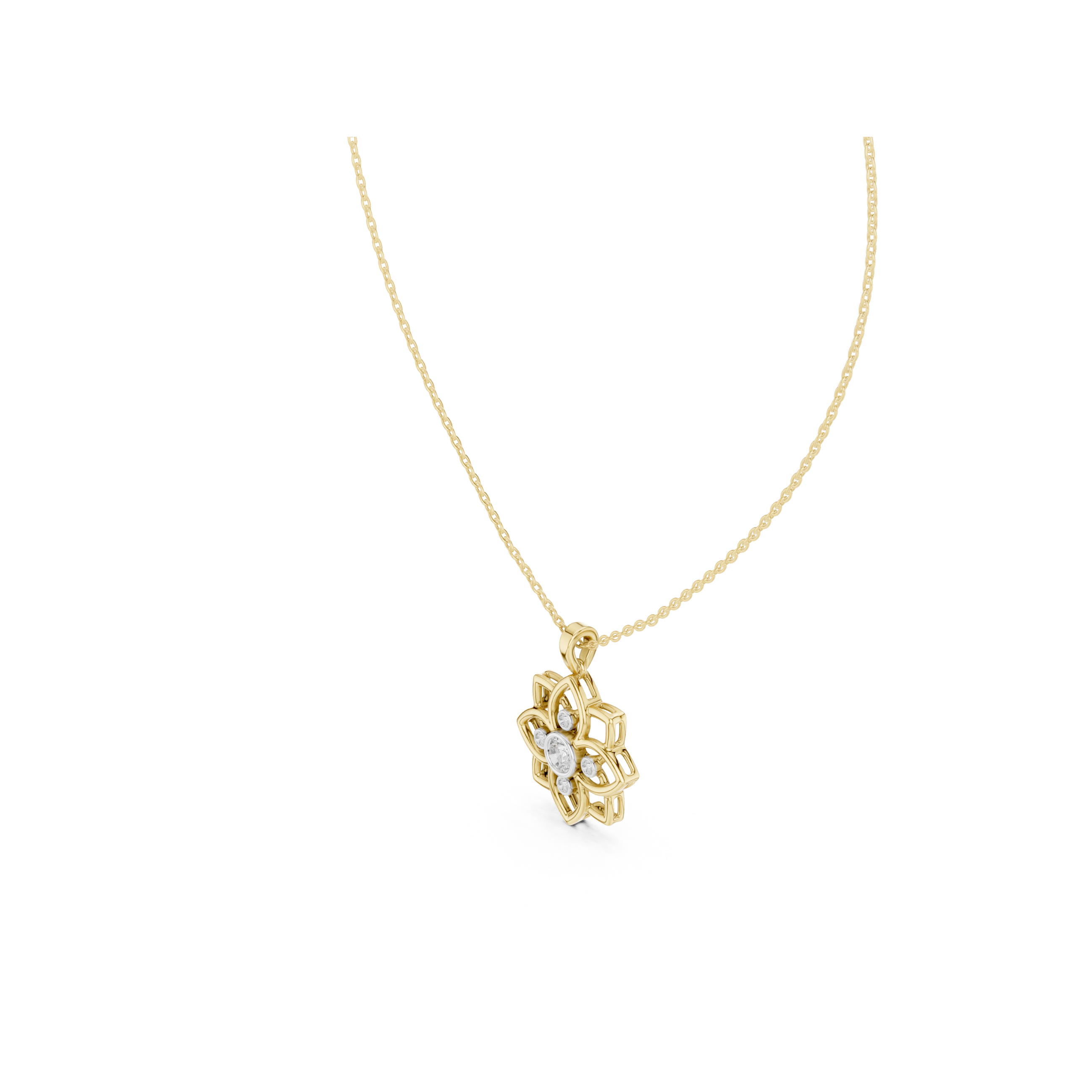 Floral Lab Grown Diamond Pendant