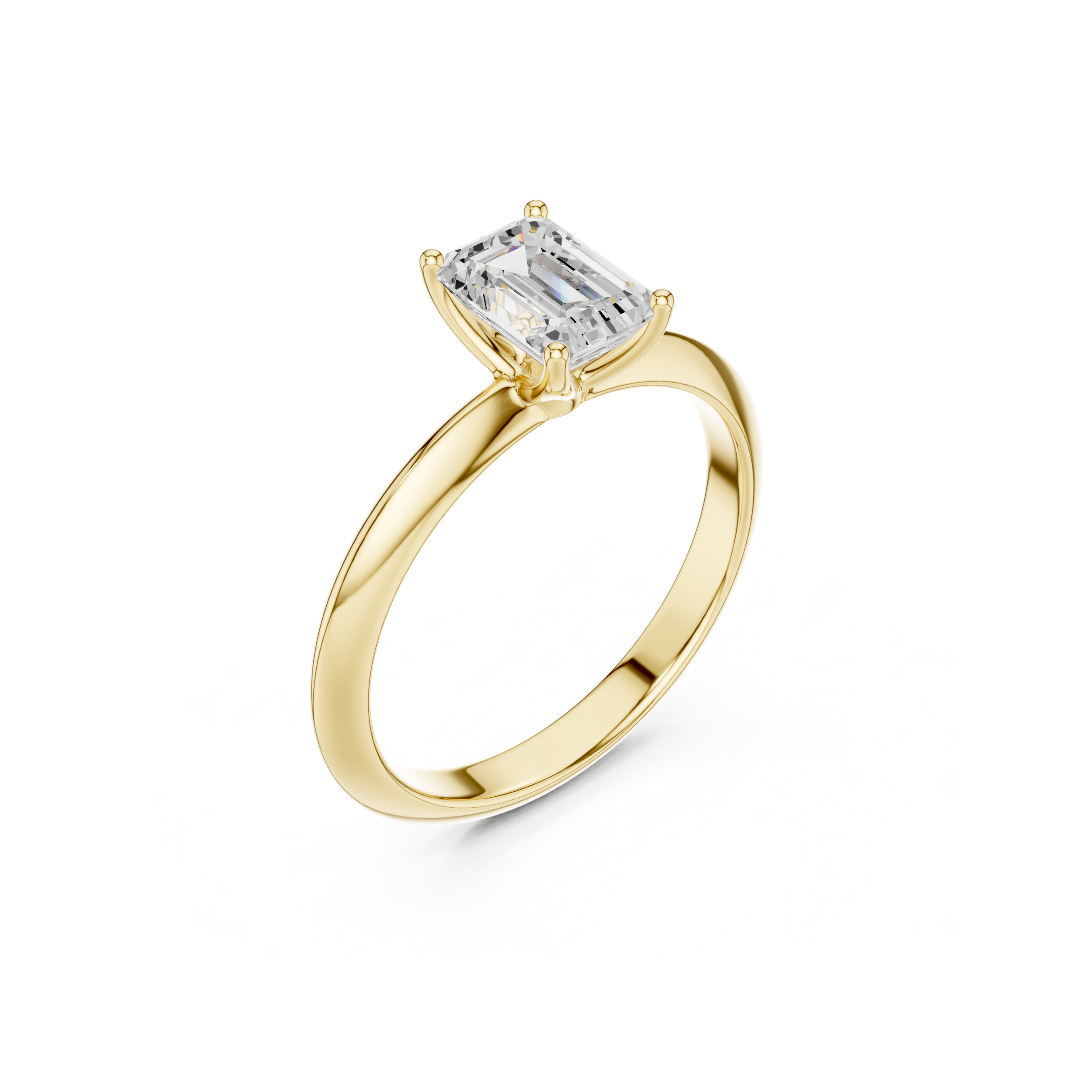 Emerald Cut Solitaire Lab Grown Diamond Ring