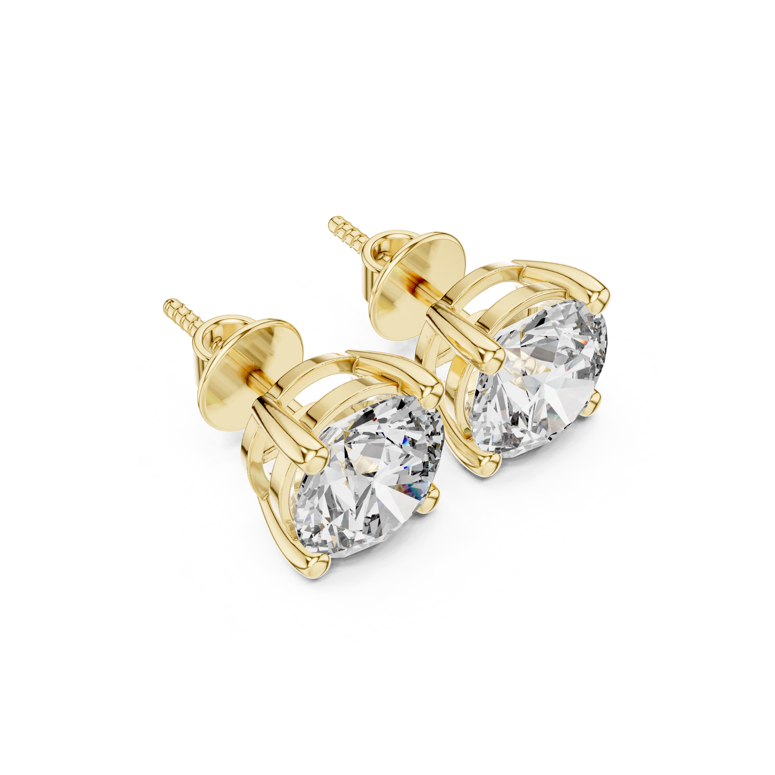 Round Cut Solitaire Lab Grown Diamond Stud