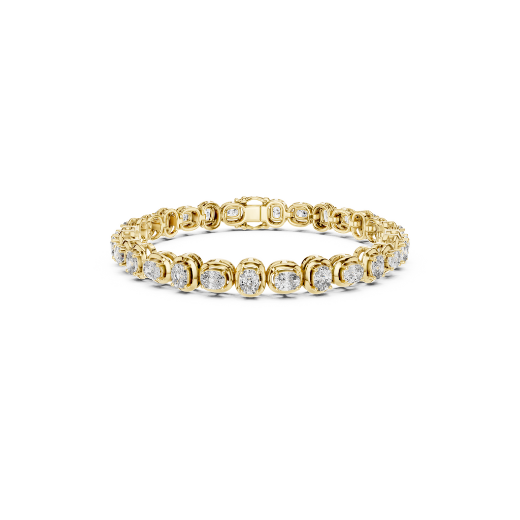 Cushion Cut Lab Grown Diamond Tennis Bracelet