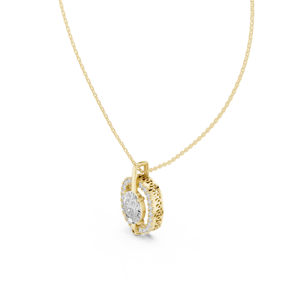 Classic Oval Lab Grown Diamond Solitaire Pendant