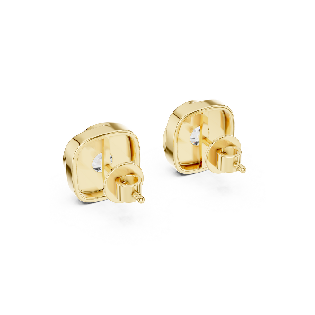 Cushion Swirl Lab grown Diamond Stud
