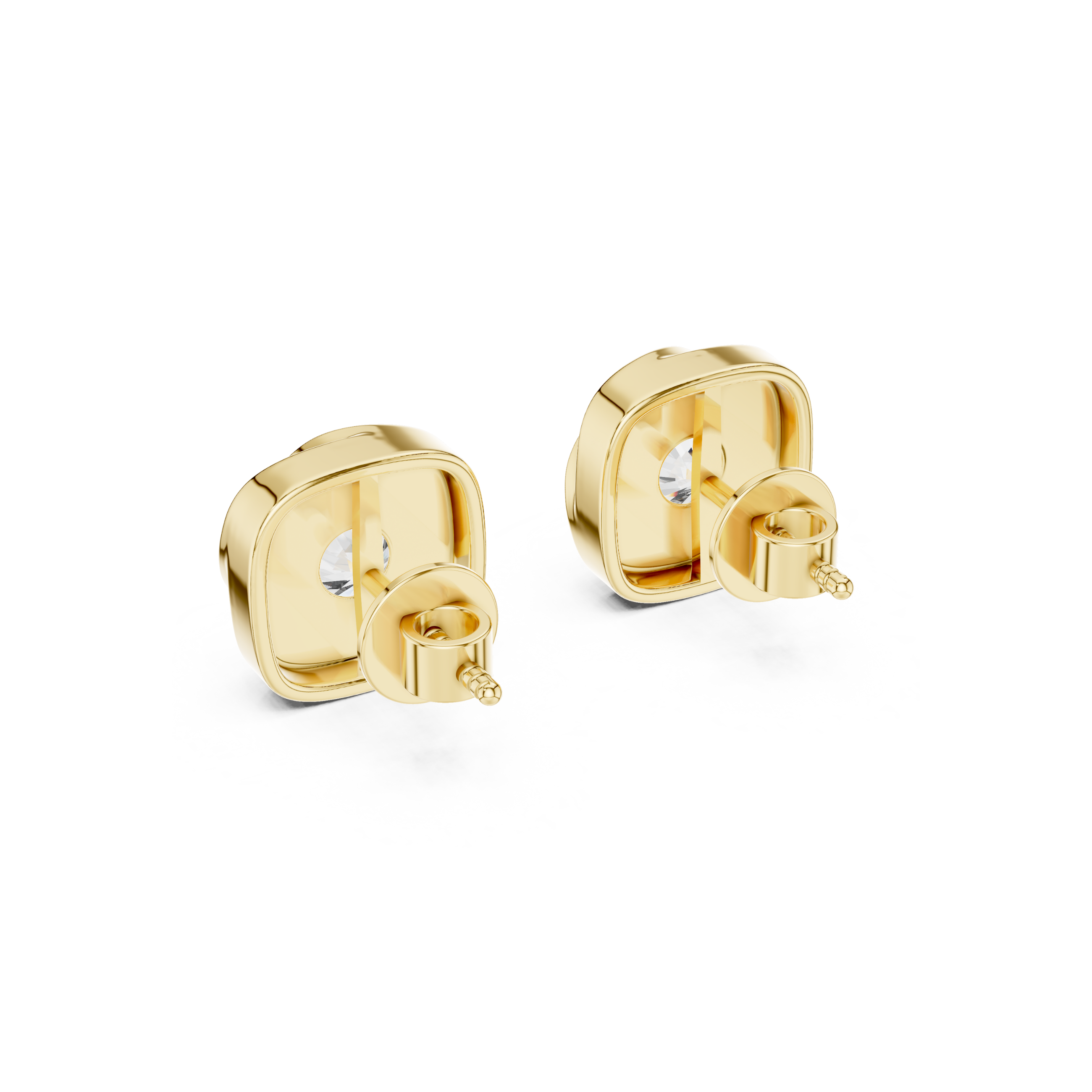 Cushion Swirl Lab grown Diamond Stud