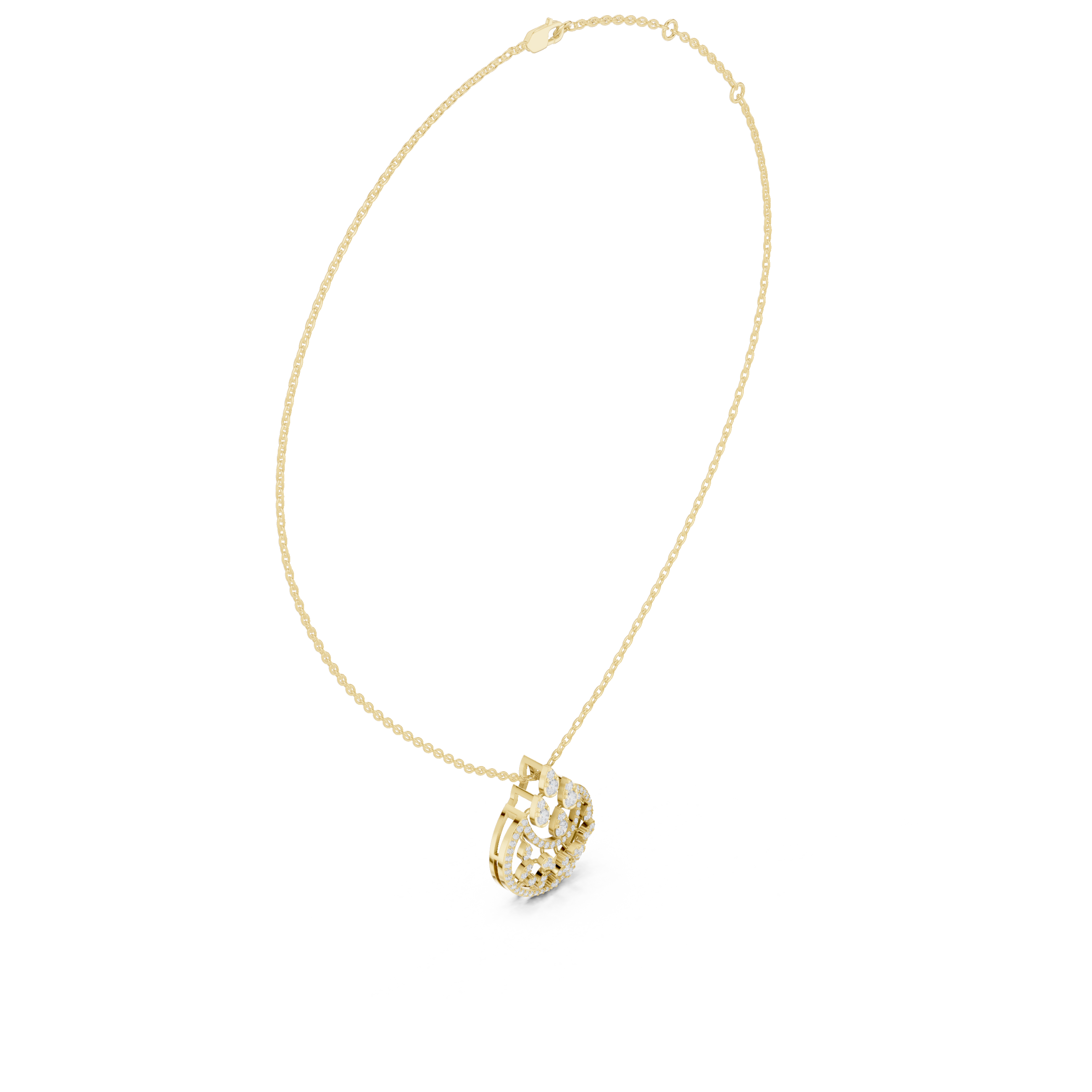 Concave Lab Grown Diamond Pendant