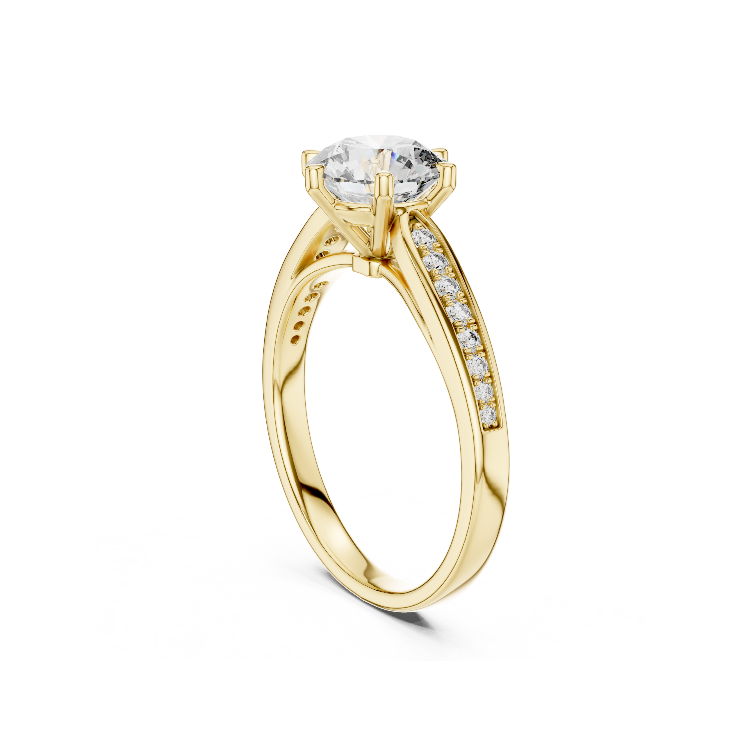 Charming Round Solitaire Diamond Engagement Ring