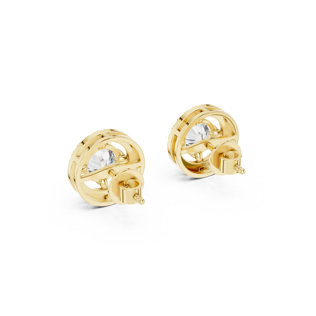Elegant Halo Lab Grown Diamond Earring