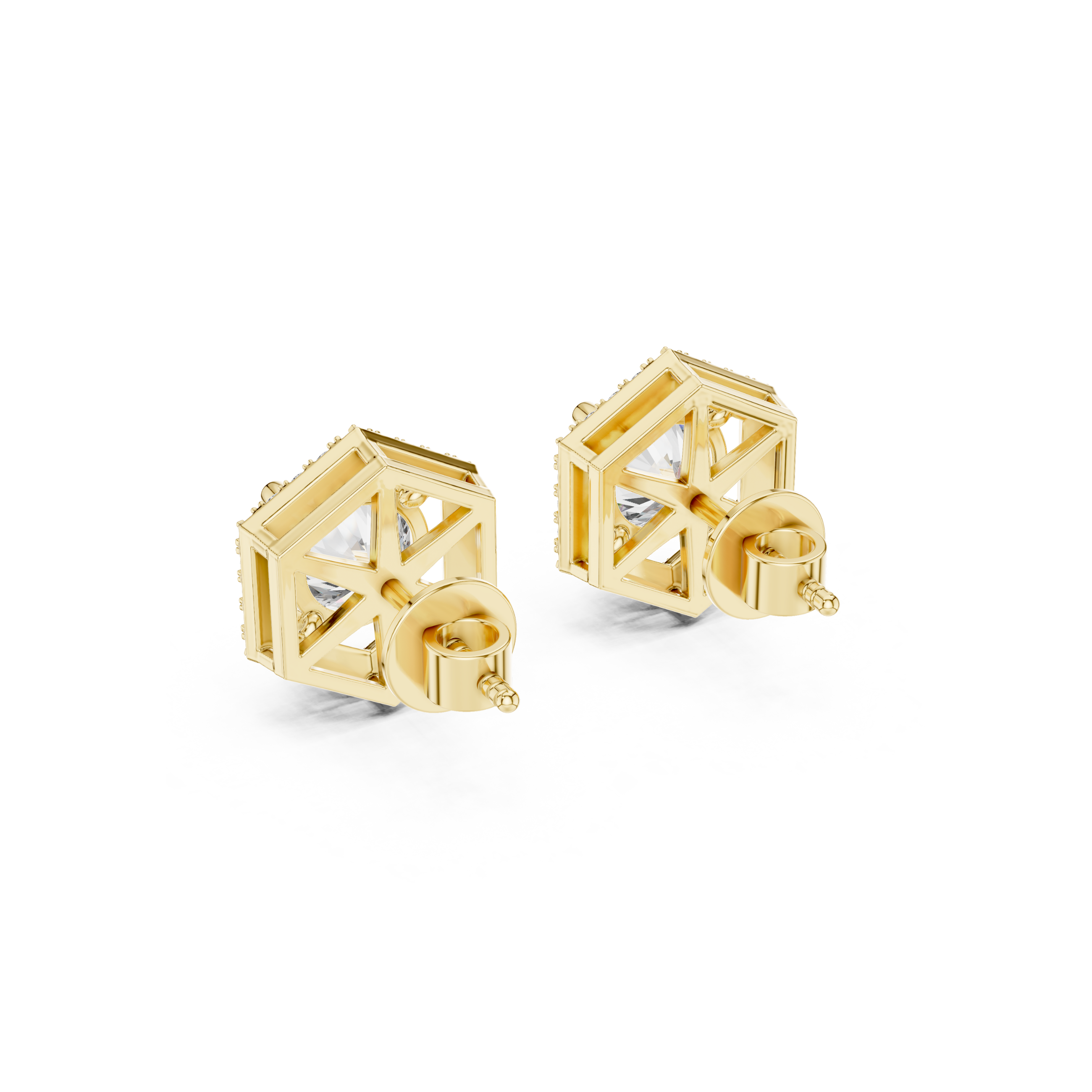 Hexagon Lab Grown Diamond Stud