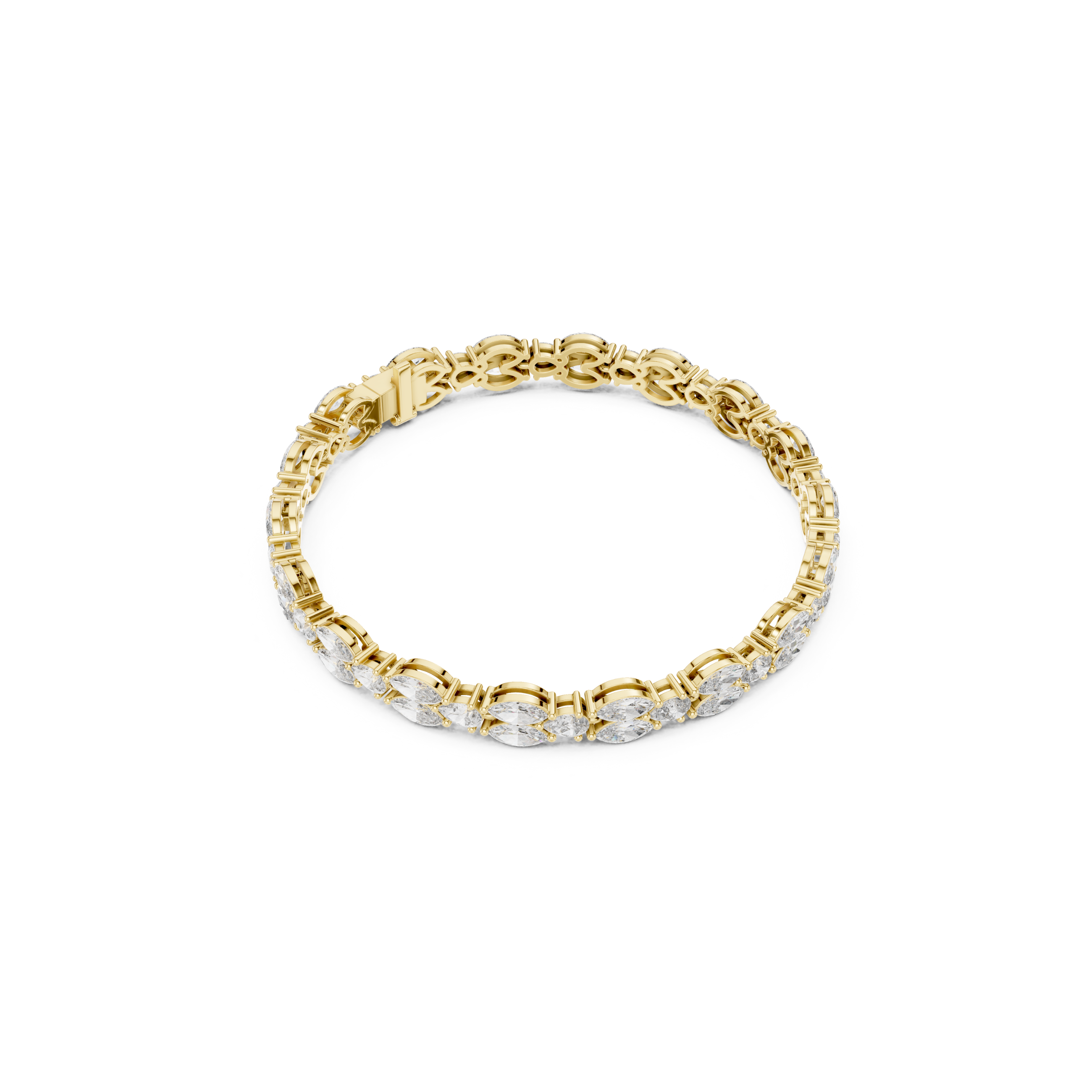 Pear-Cut Lab Grown Diamond Tennis Bracelet