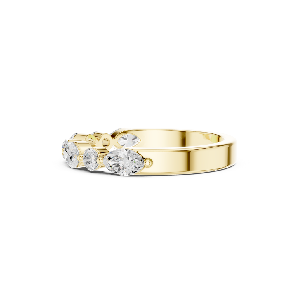 Marquise and Round Lab Grown Diamond Band