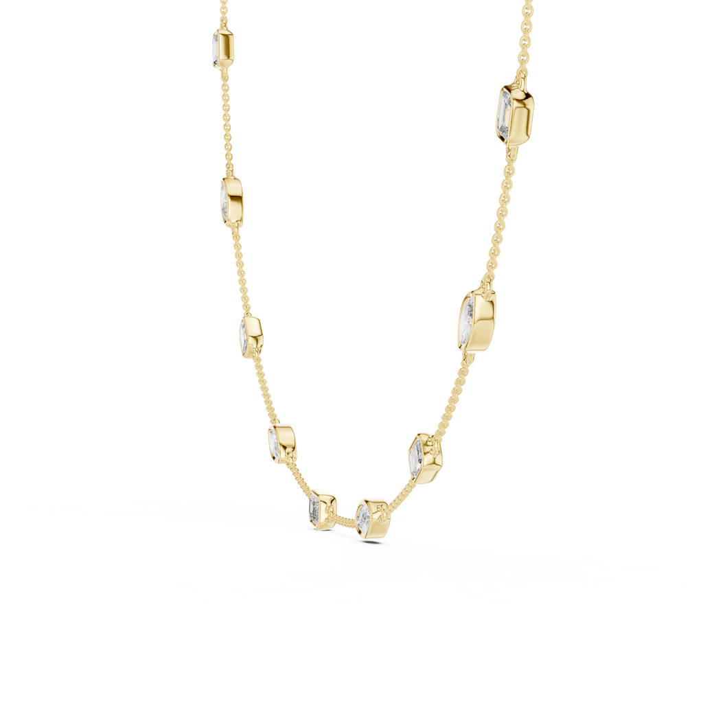 Elegant Gold Bezel-Set Lab Grown Diamond Necklace