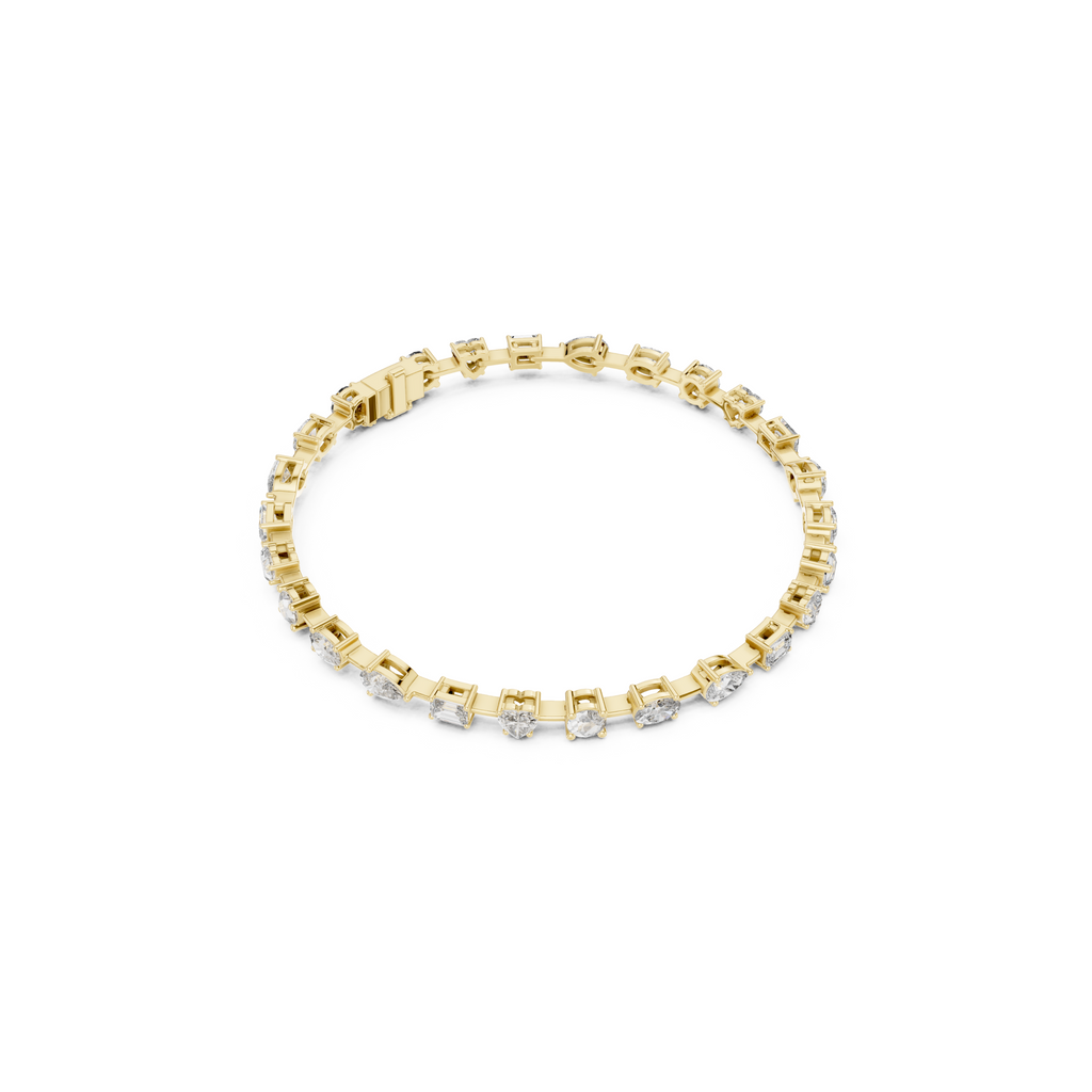 Multi-Shape Lab Grown Diamond Tennis Bracelet.