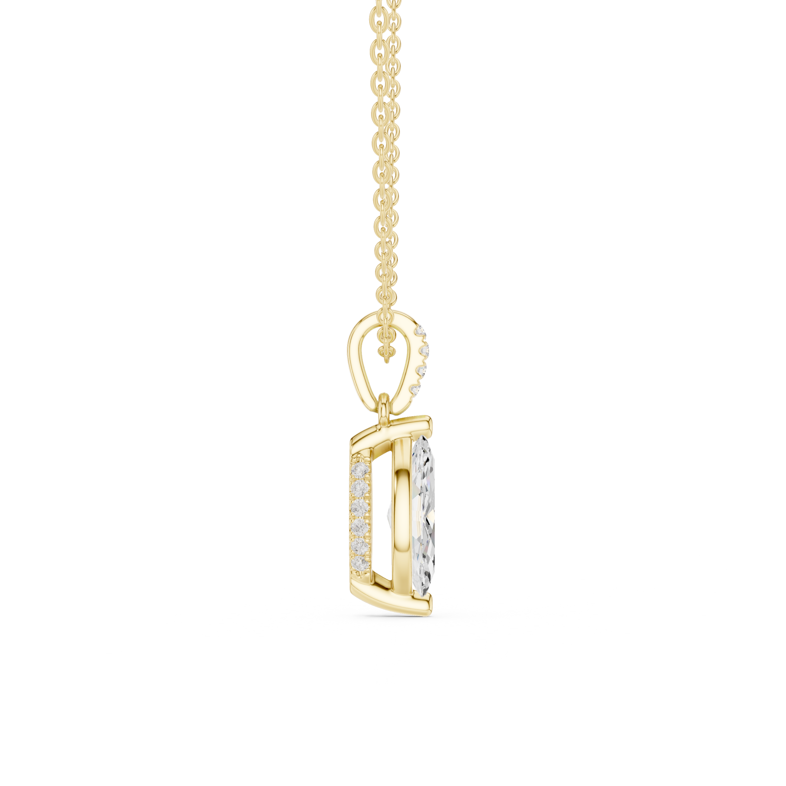 Marquise Cut Solitaire Diamond Pendant