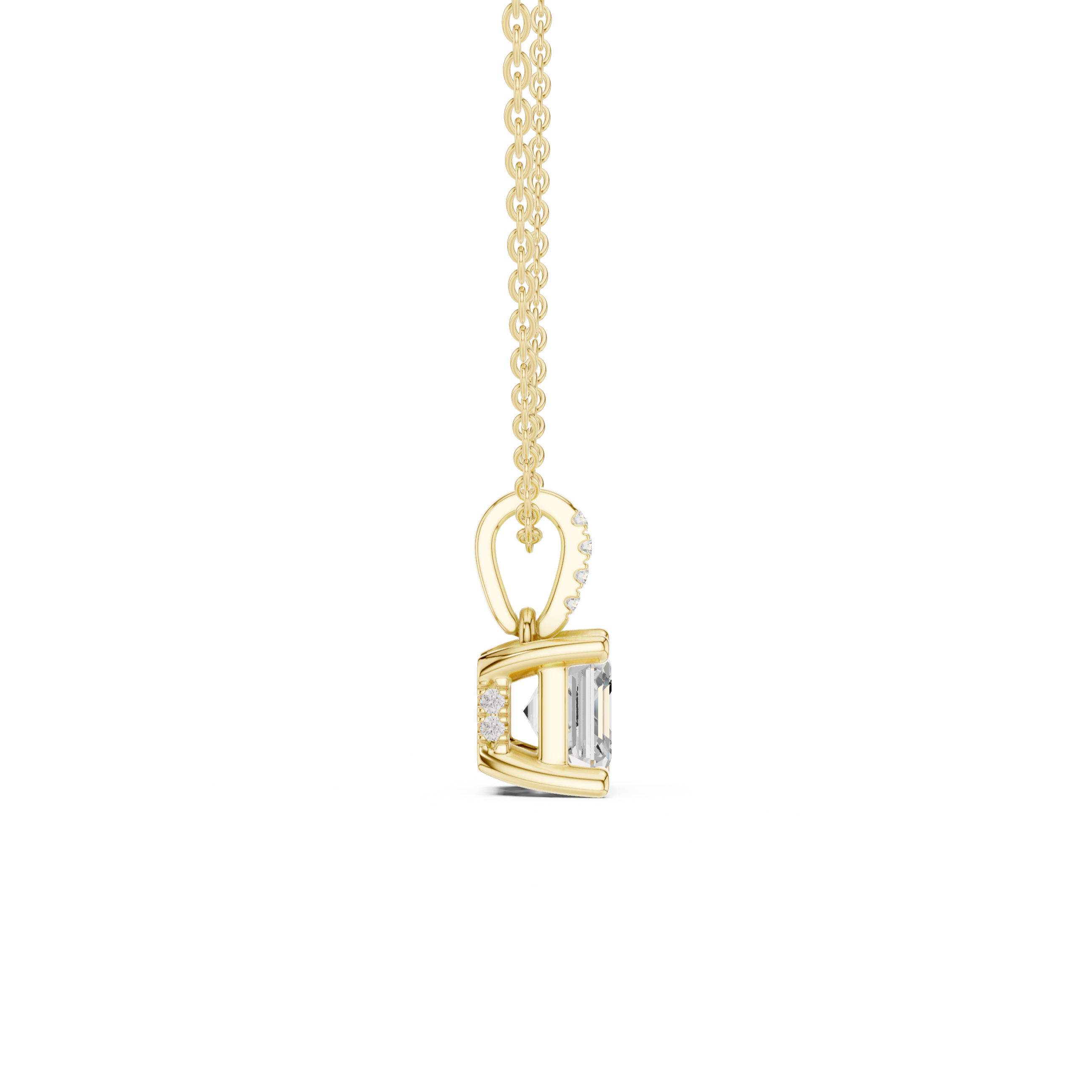 Asscher Cut Solitaire Diamond Pendant